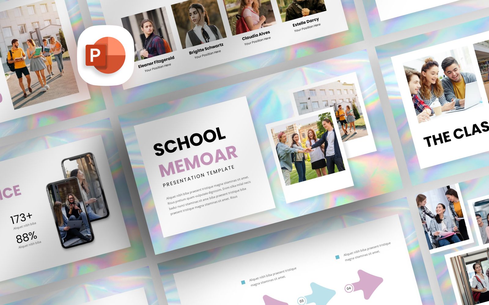 Y2K Gradient School Memoar - PowerPoint Template