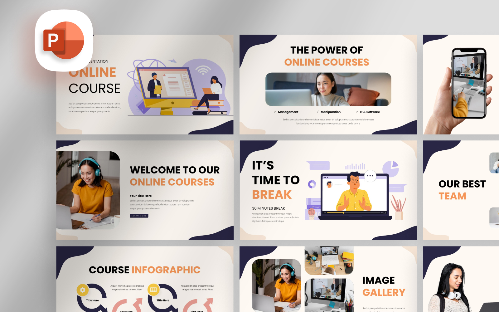 Creative Online Course PowerPoint Template