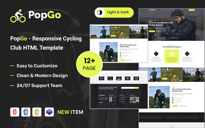 Popgo – Bike Racing & Cycling Event HTML5 Template