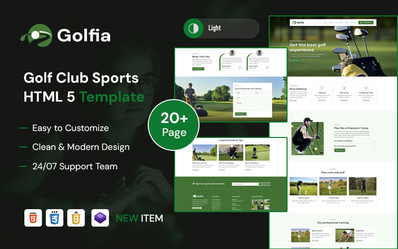 Golfia  –  Golf Club Sports & Course HTML5 Template