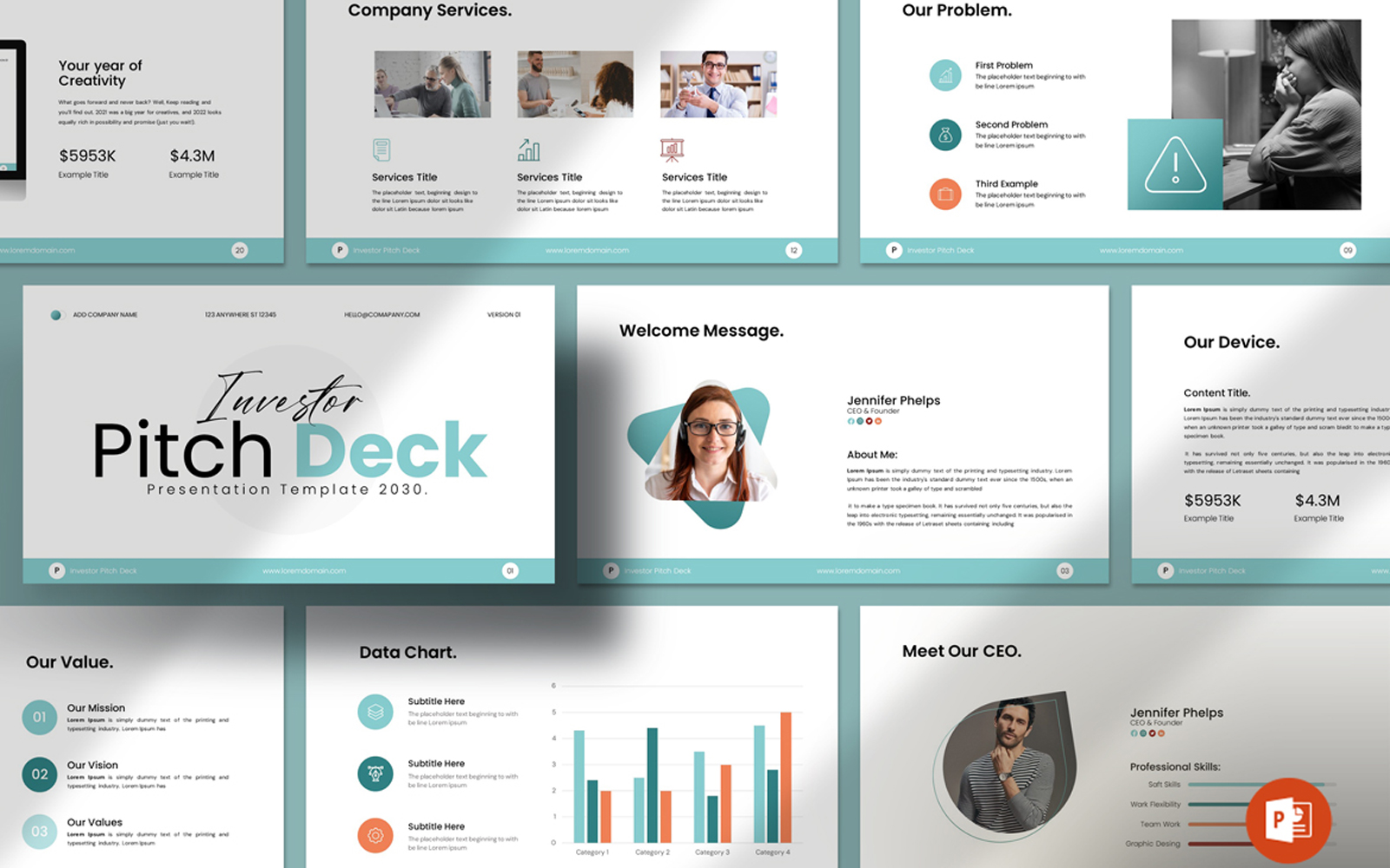 Investor Pitch Deck Layout Presentation Template