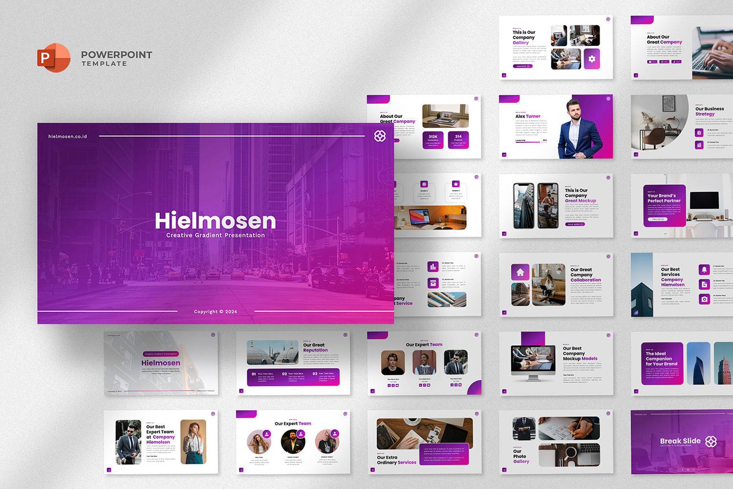 Heilmosen - Creative Gradient Powerpoint Template