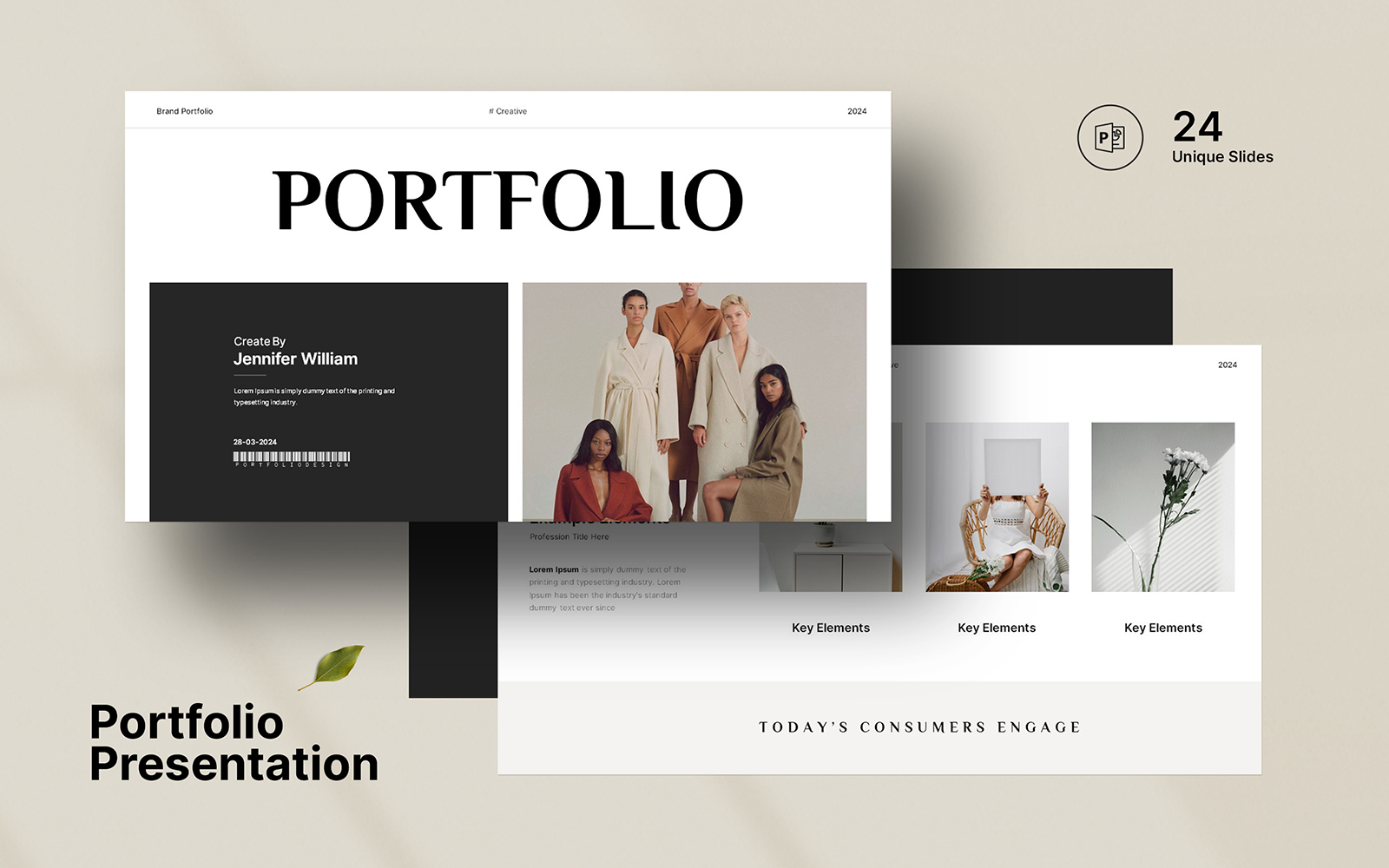 Golden Portfolio Presentation Template Layout