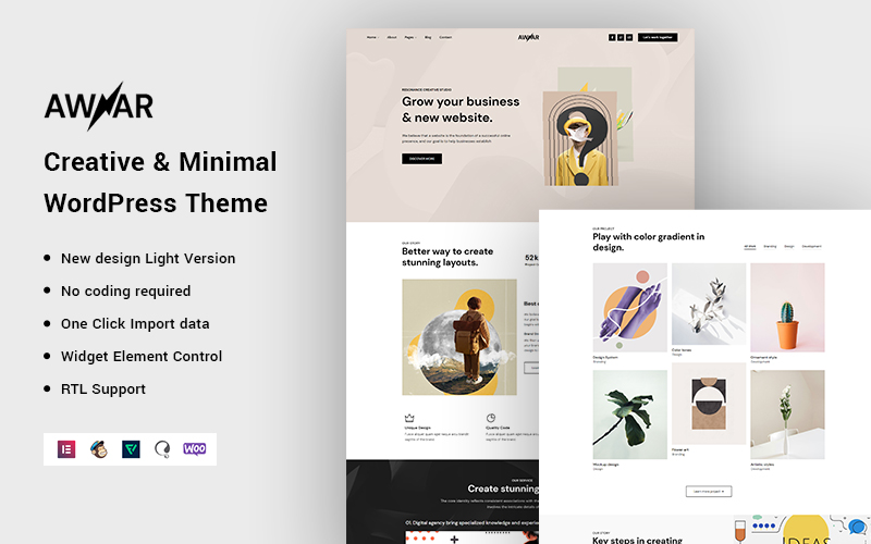 Awar - Creative & Minimal WordPress Theme