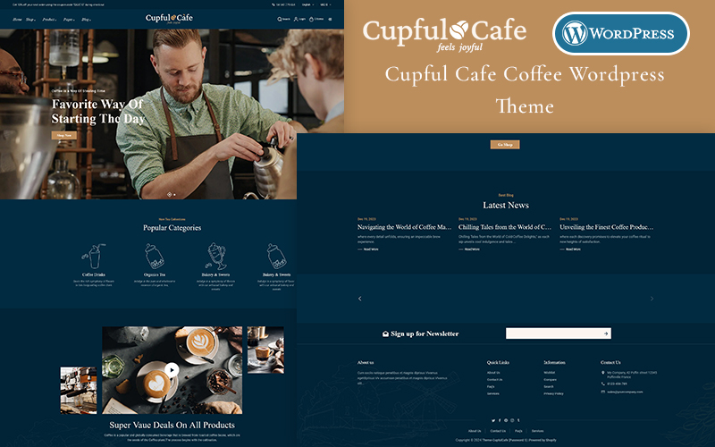 CupfulCafe - WooCommerce Theme specialized for coffee, cafe, & fast food