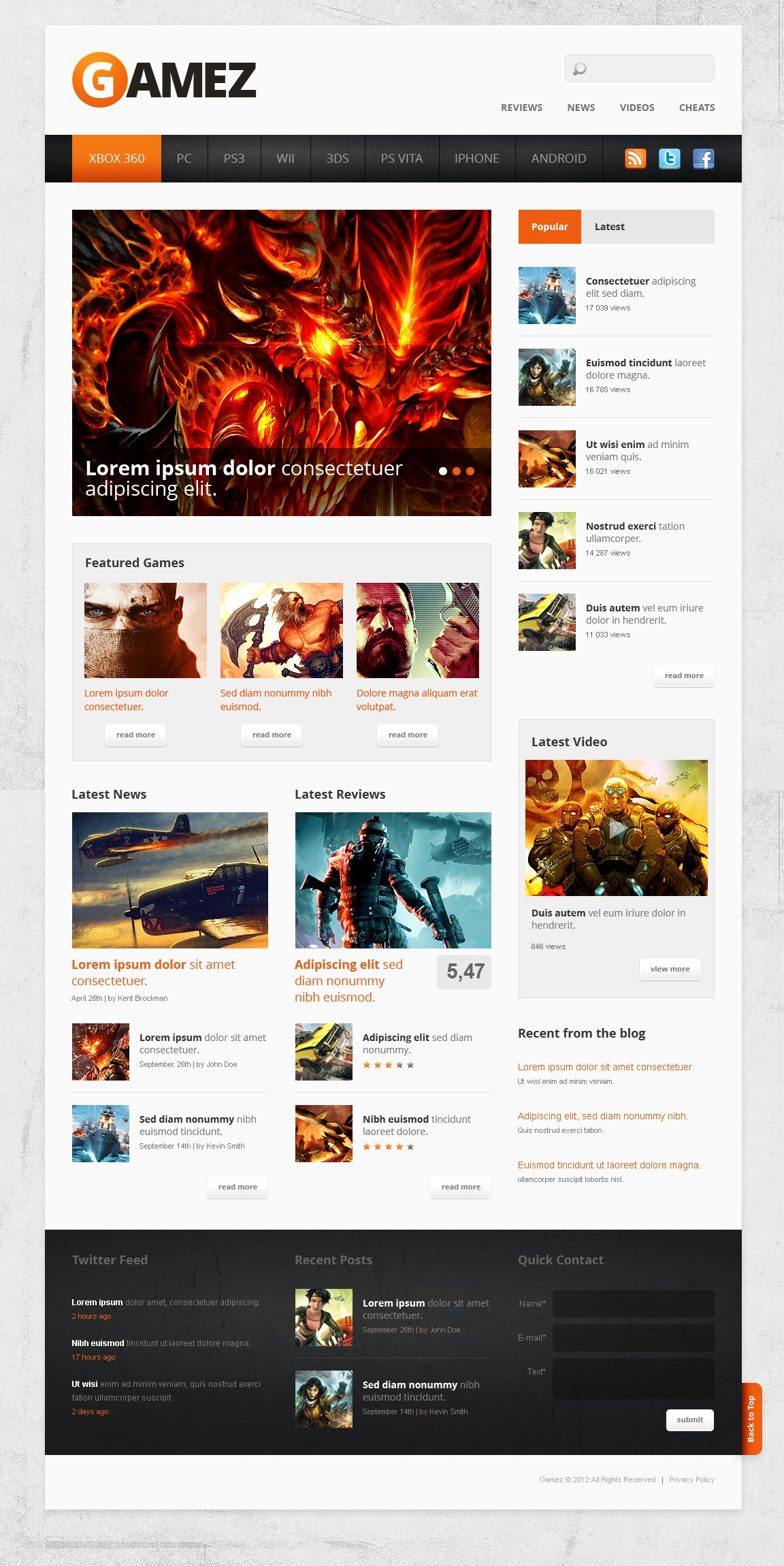 Game Portal Website Template