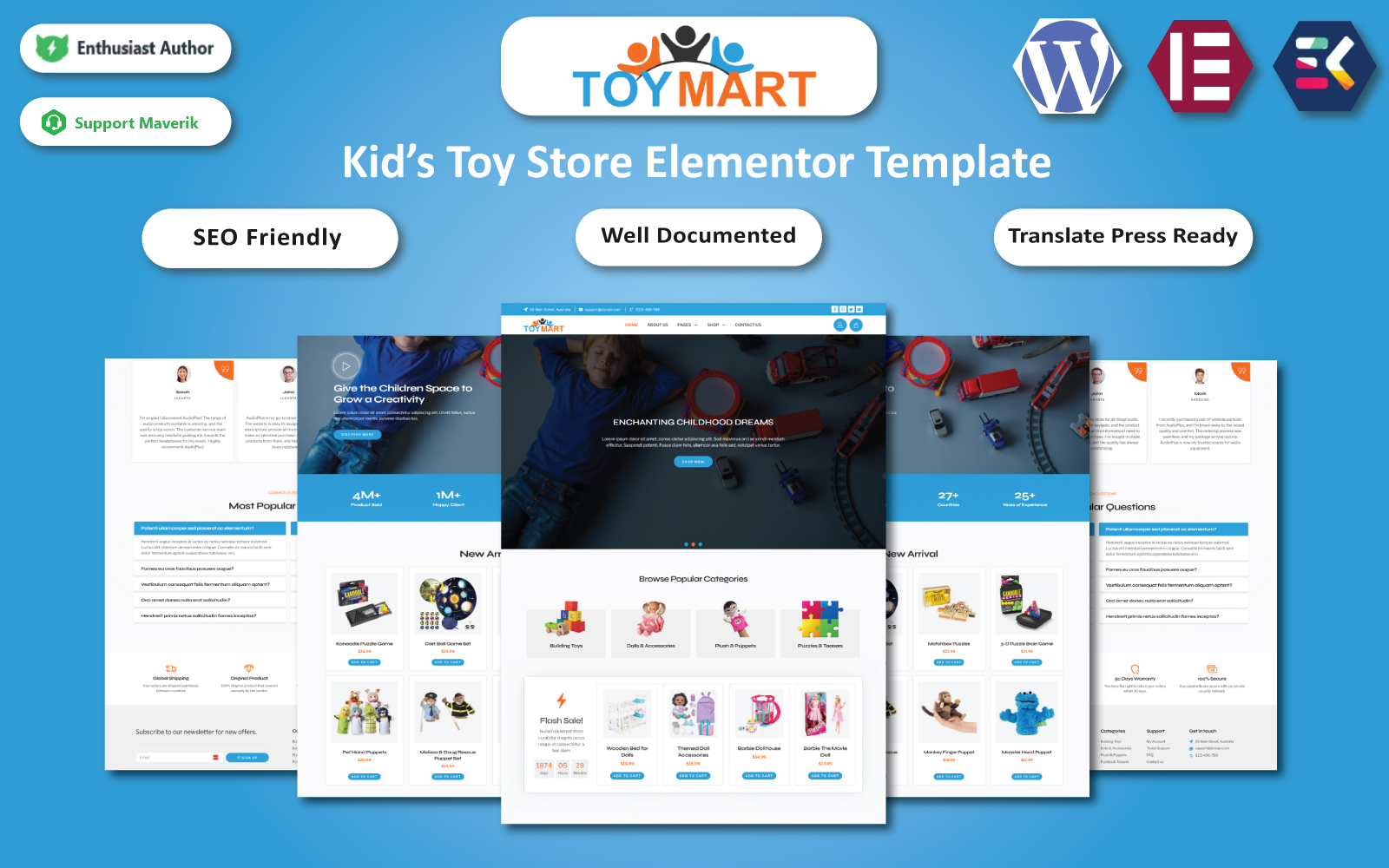 Toy Mart - Kid's Toy Store Elementor Template