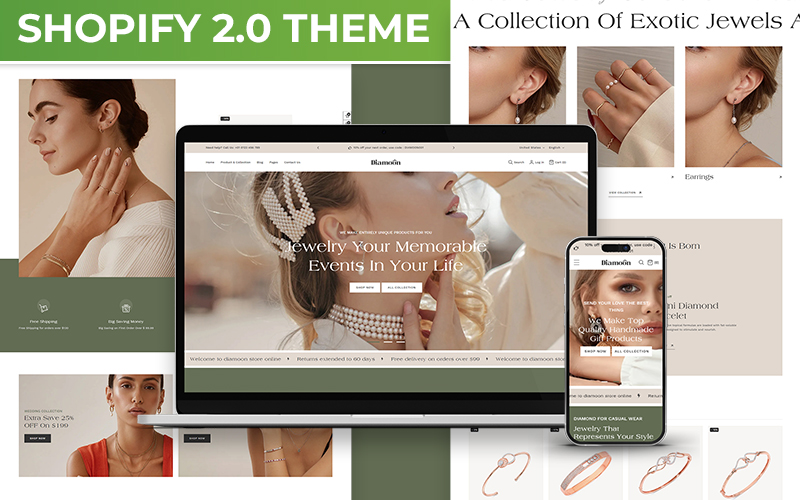 Diamoon- Modern Jewelry & Fashion Store Multipurpose Shopify 2.0 Responsive Theme