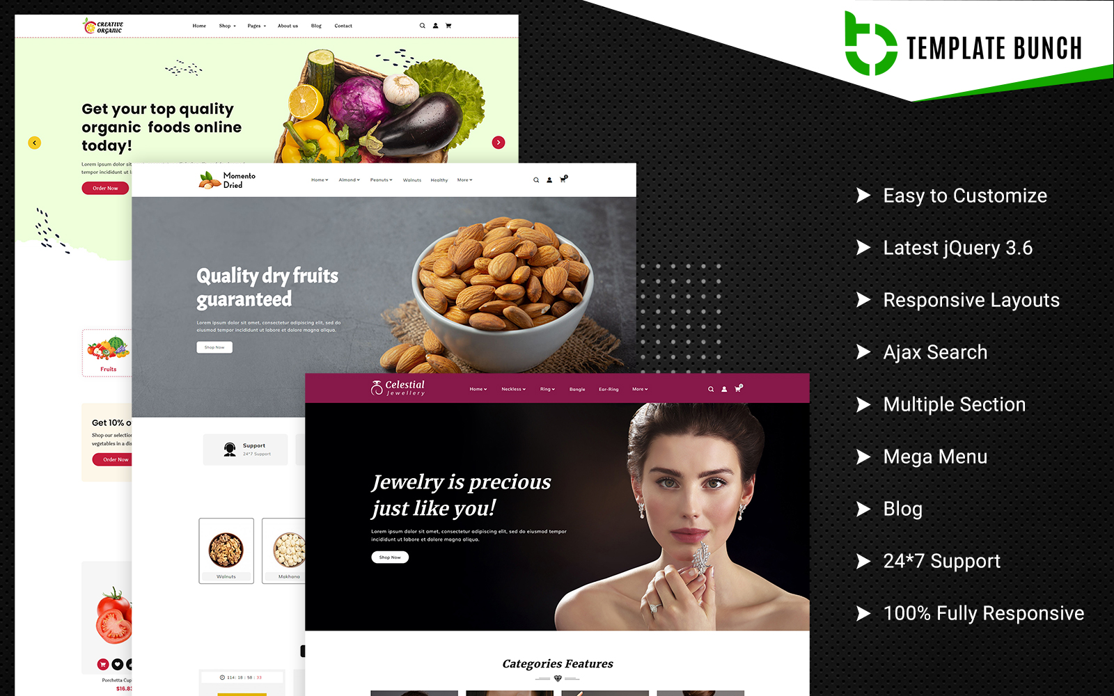 Organic Dry and Jewels - Responsive Shopify Theme for eCommerce