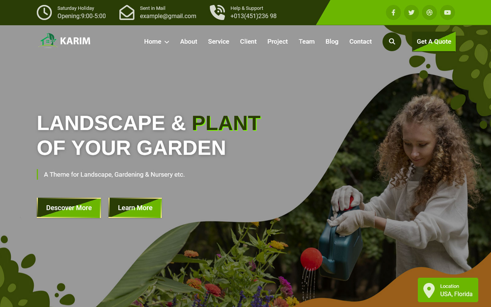 Karim - Gardening & Landscapeing HTML5 Landing Page Template