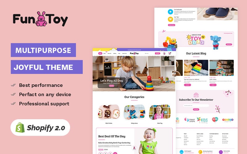 Fun-N-Toy - Kids Toys,  Cloths,  Games & Shoes- High level Shopify 2.0 Multi-purpose Responsive