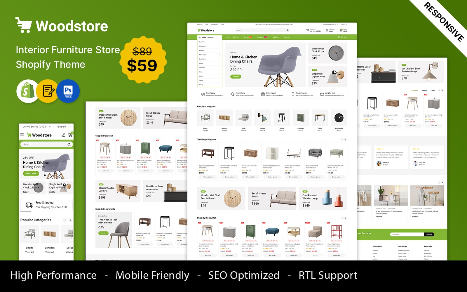 WoodStore - Furniture and Mega Store Responsive Shopify Theme