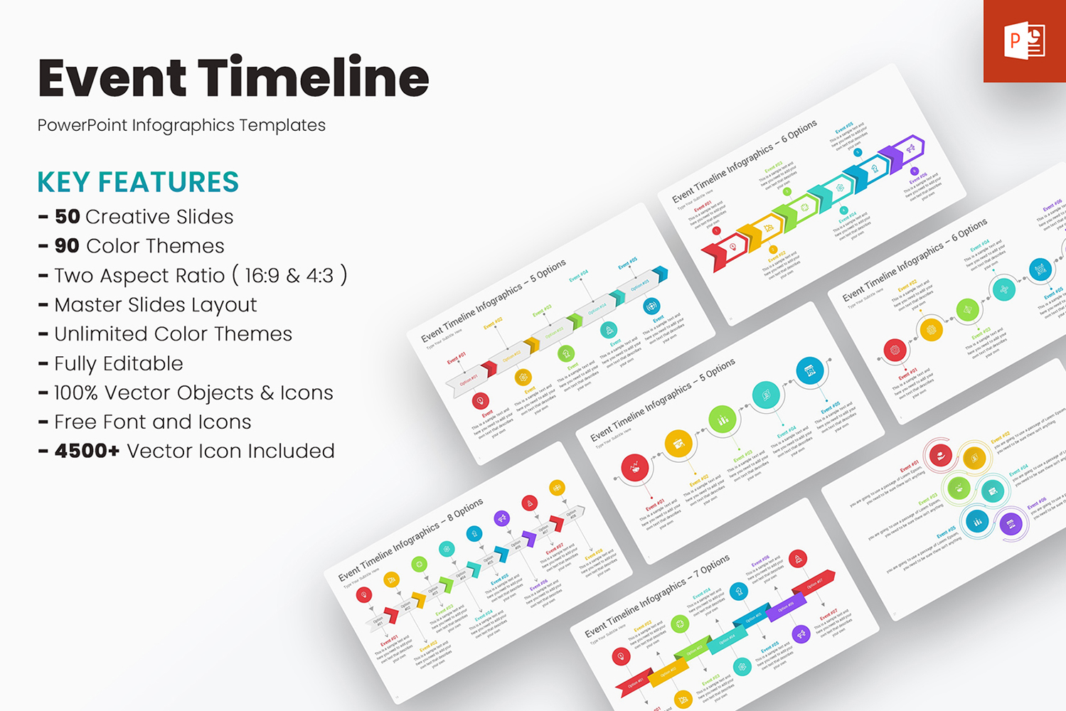 Event Timeline Infographics PowerPoint Templates
