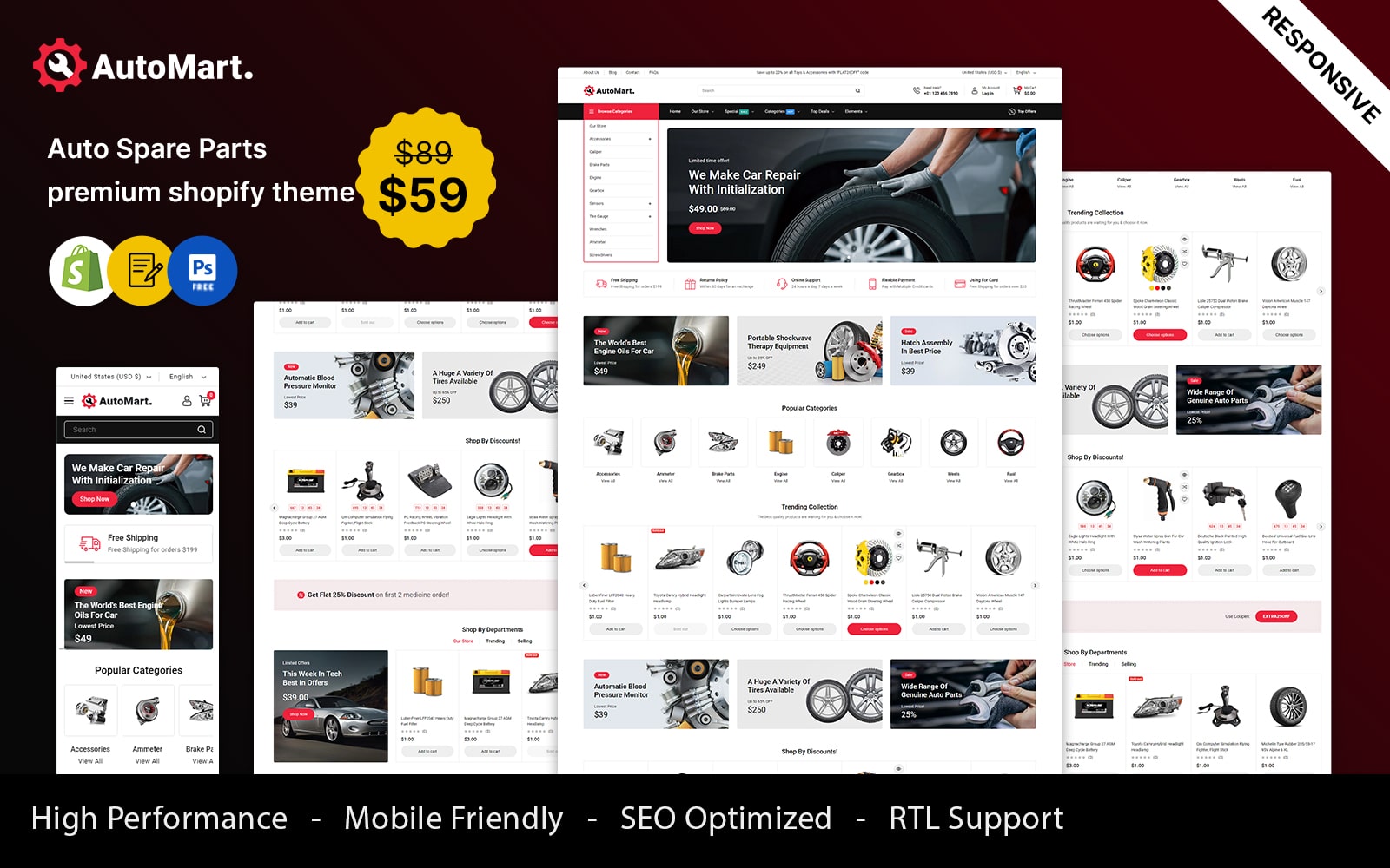 AutoMart - Auto Spare Parts and Tools Store Shopify Theme