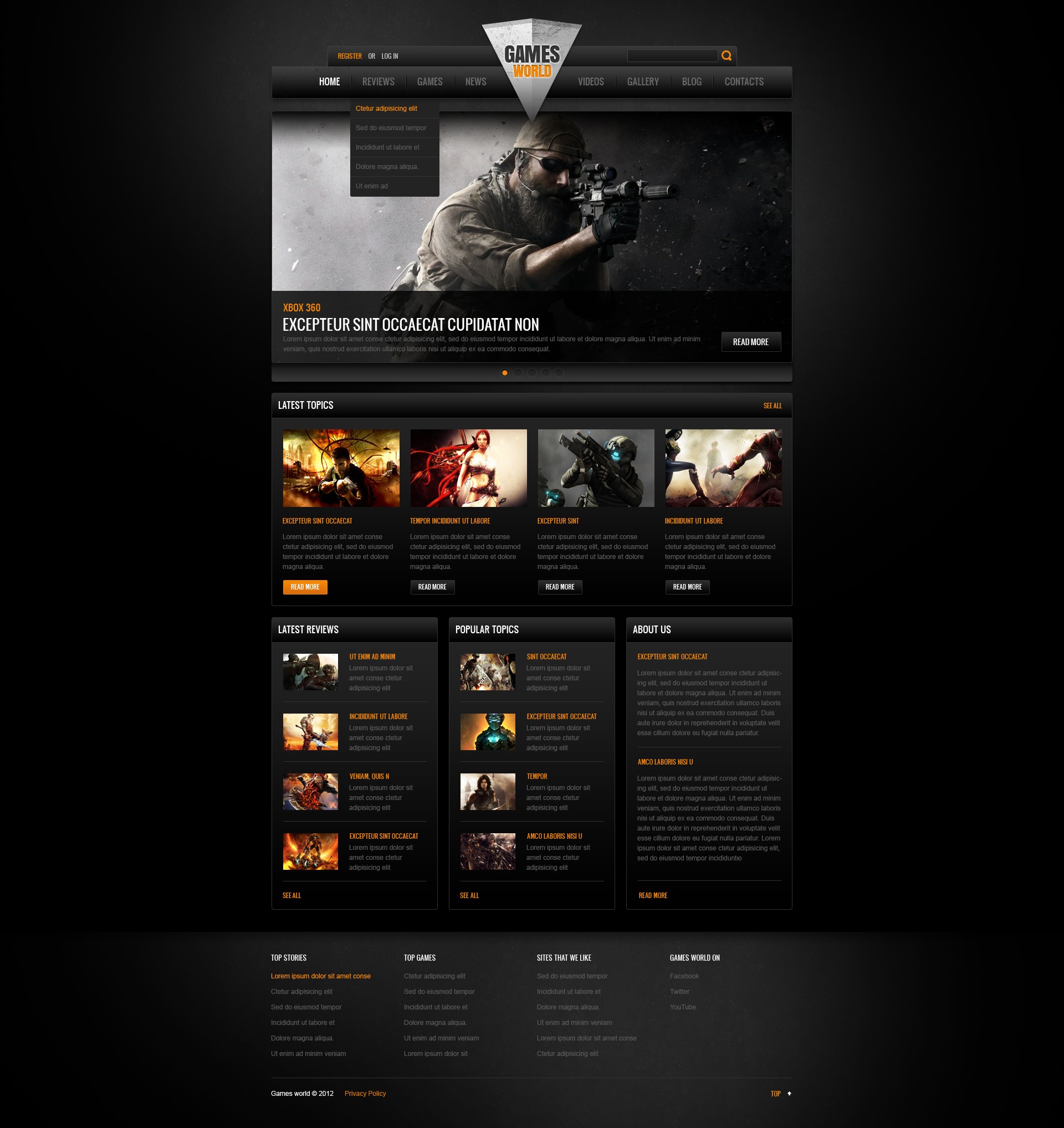 Game Portal Website Template