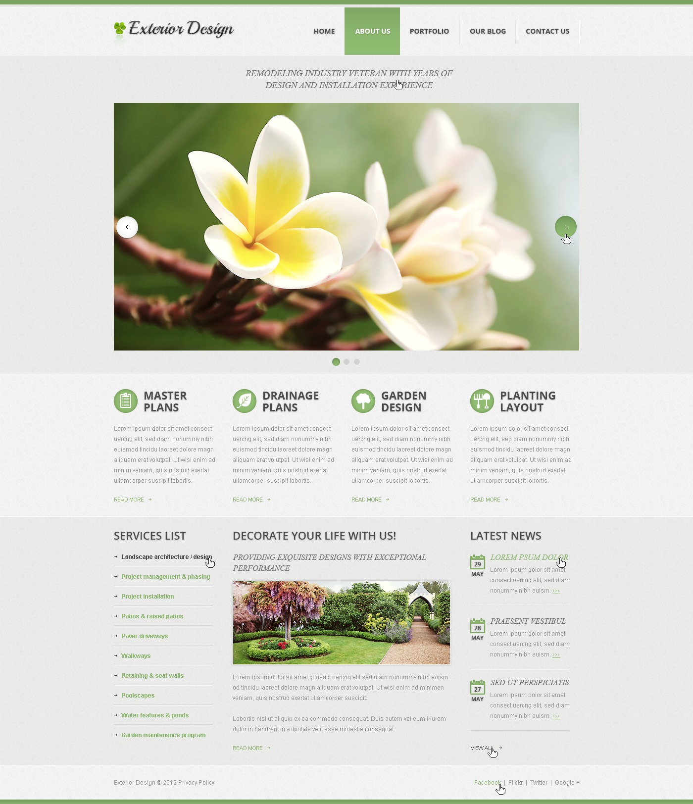 Cozy Exterior Design Drupal Template