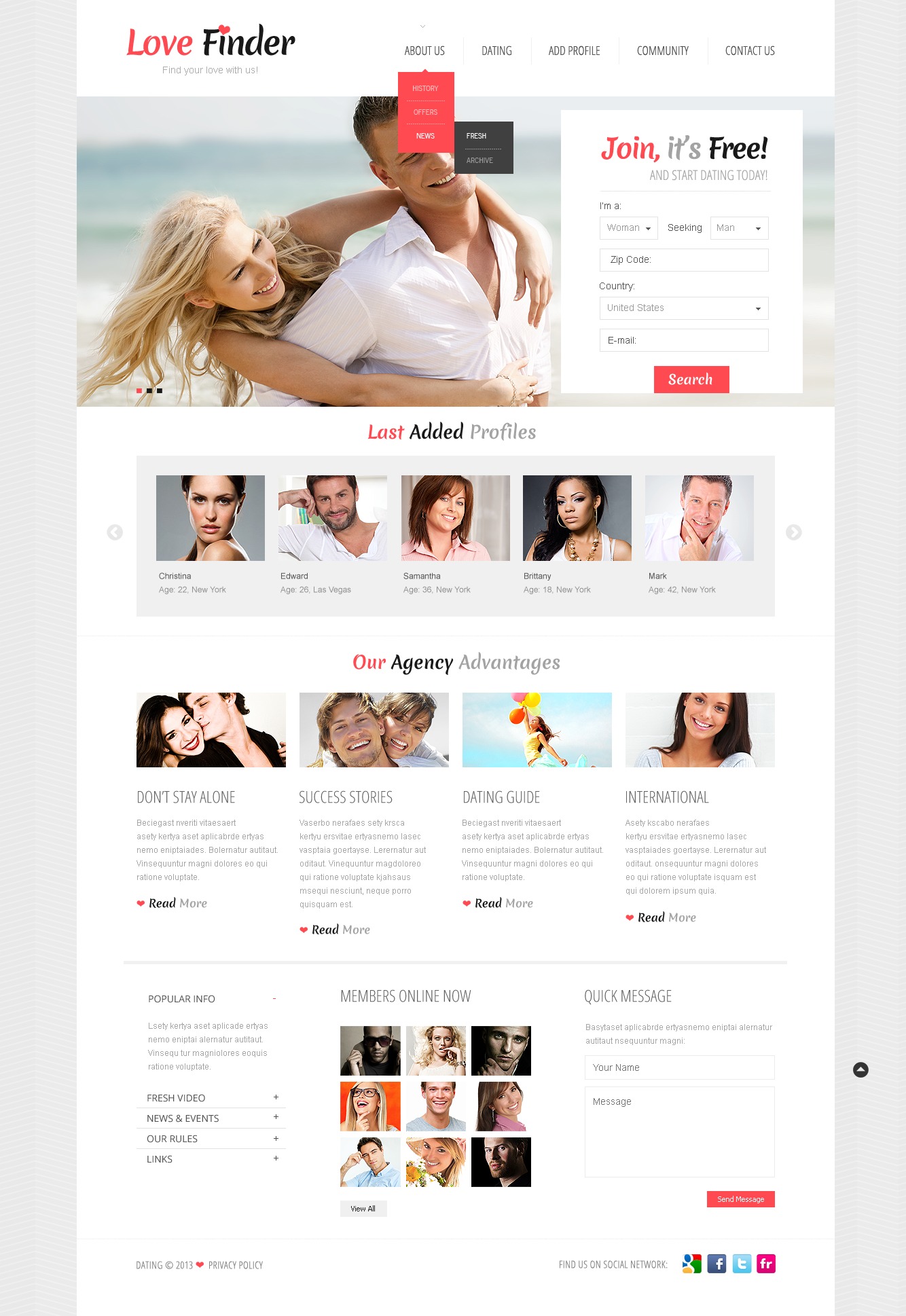 Dating Website Template