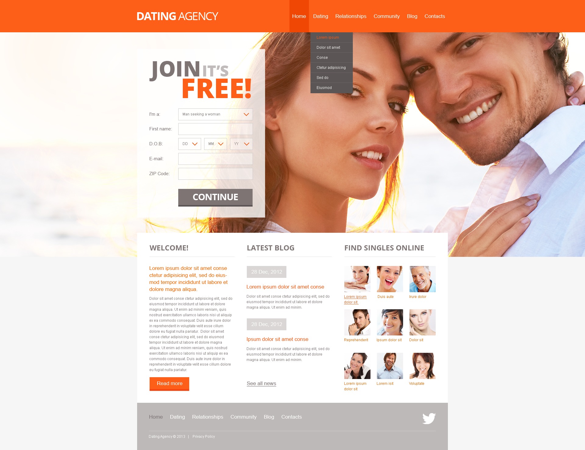 Dating Website Template