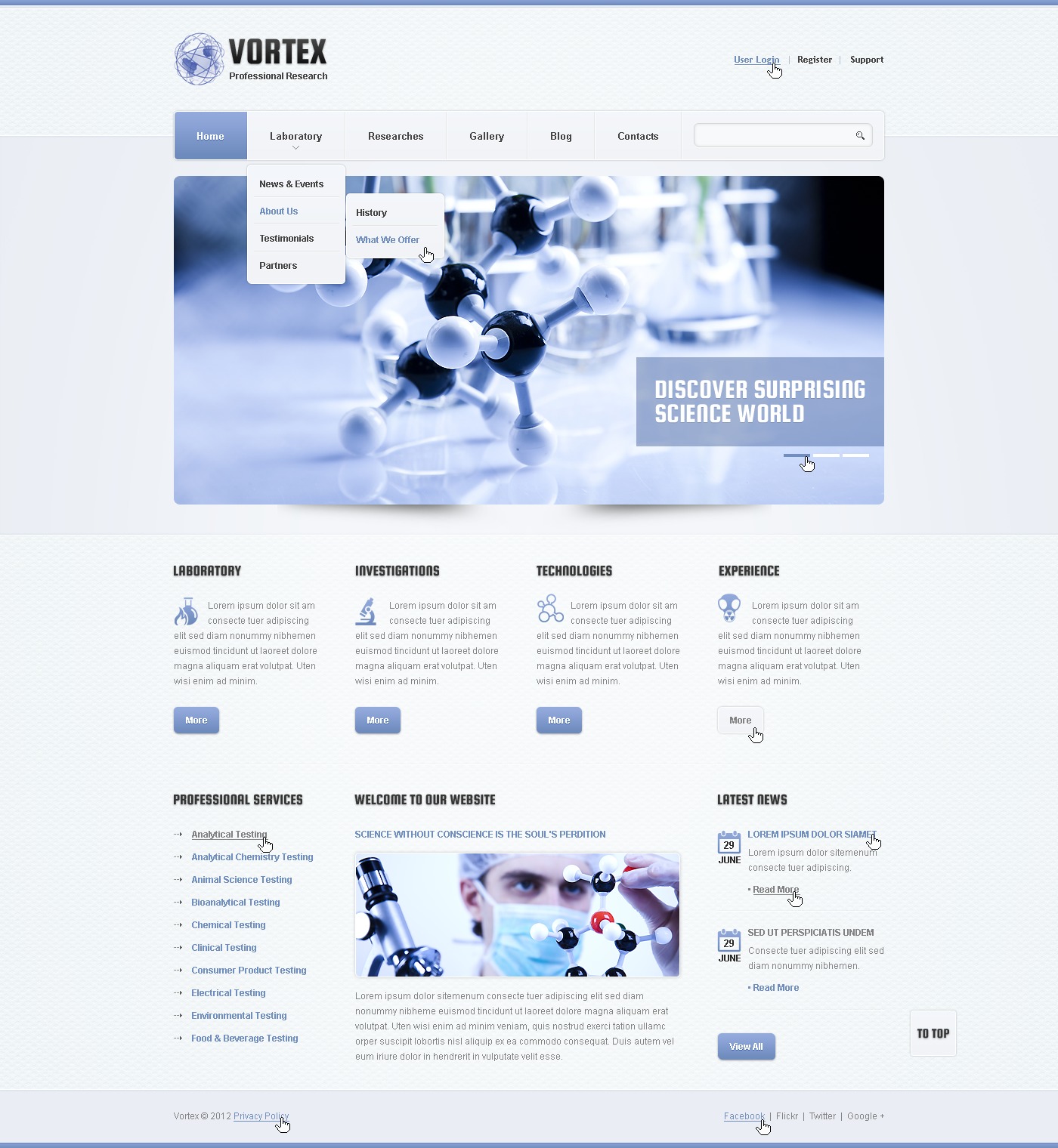 Silver Science Lab Drupal Template