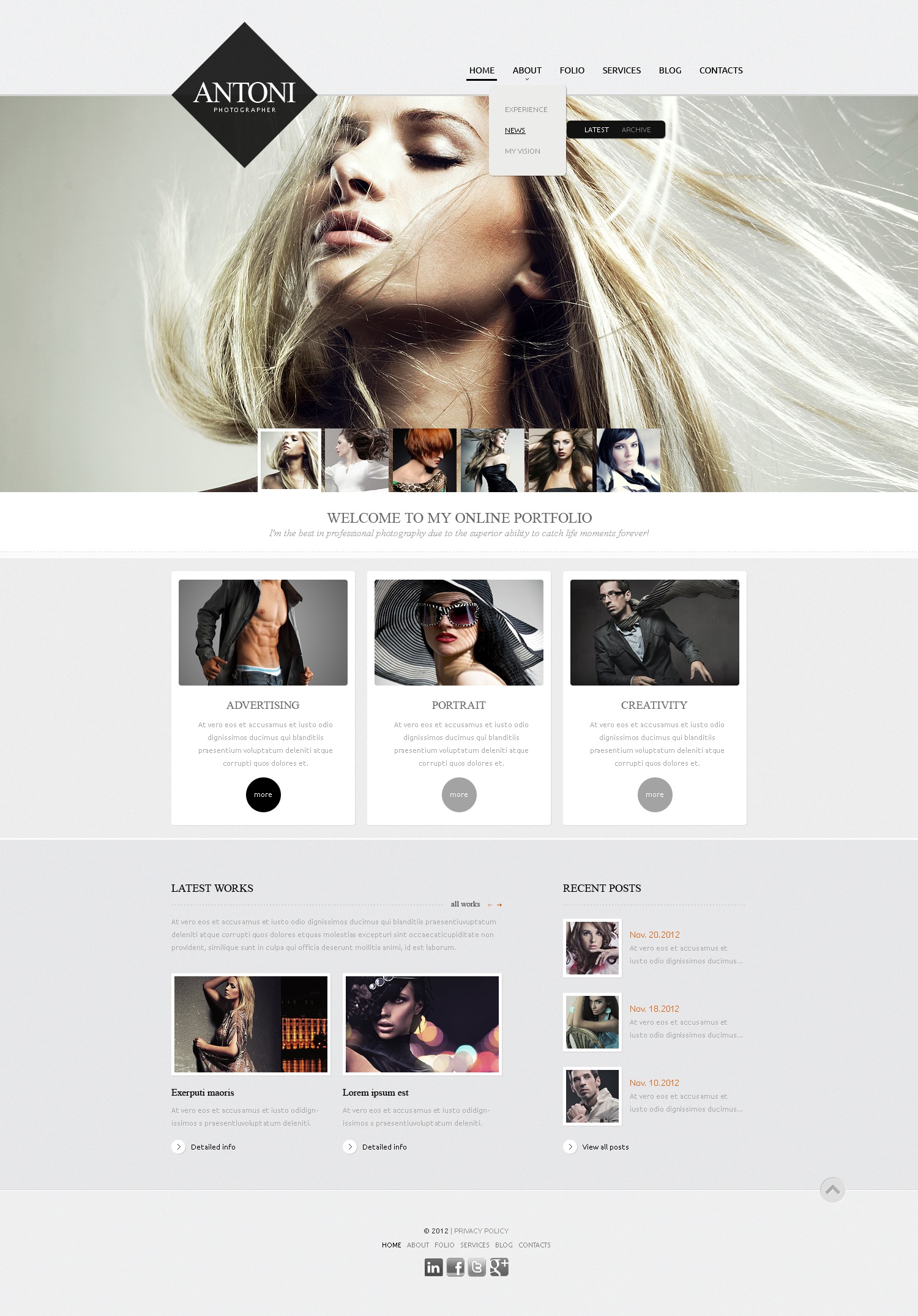 Fashionable Photographer Drupal Template