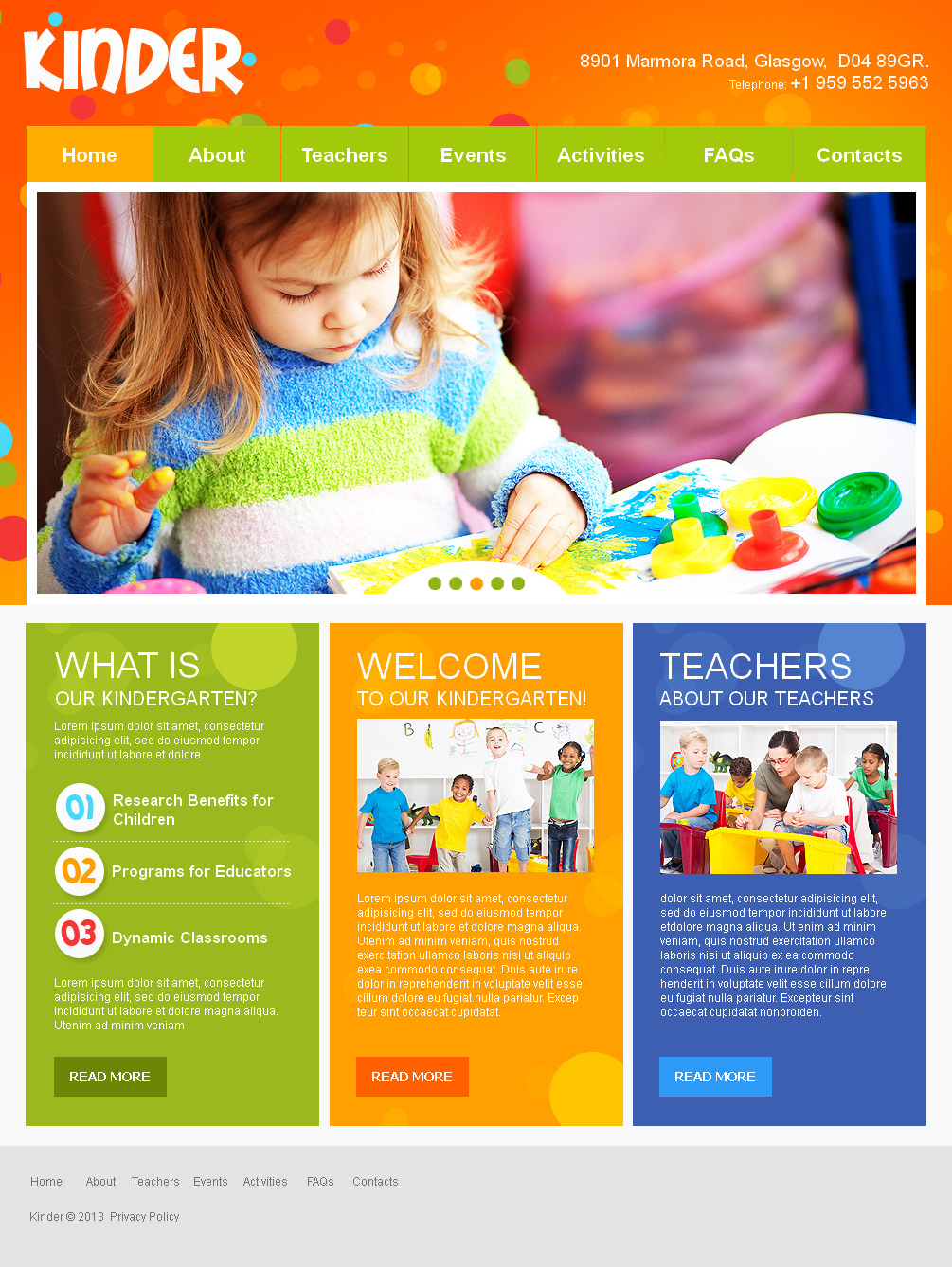 Kids Center Moto CMS HTML Template Regarding Html Flyer Templates