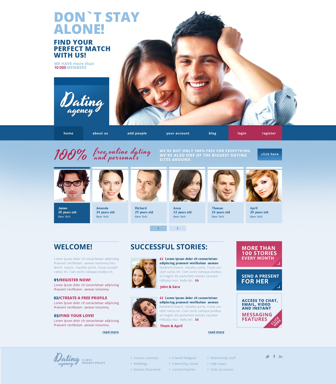 Dating Responsive Website Template