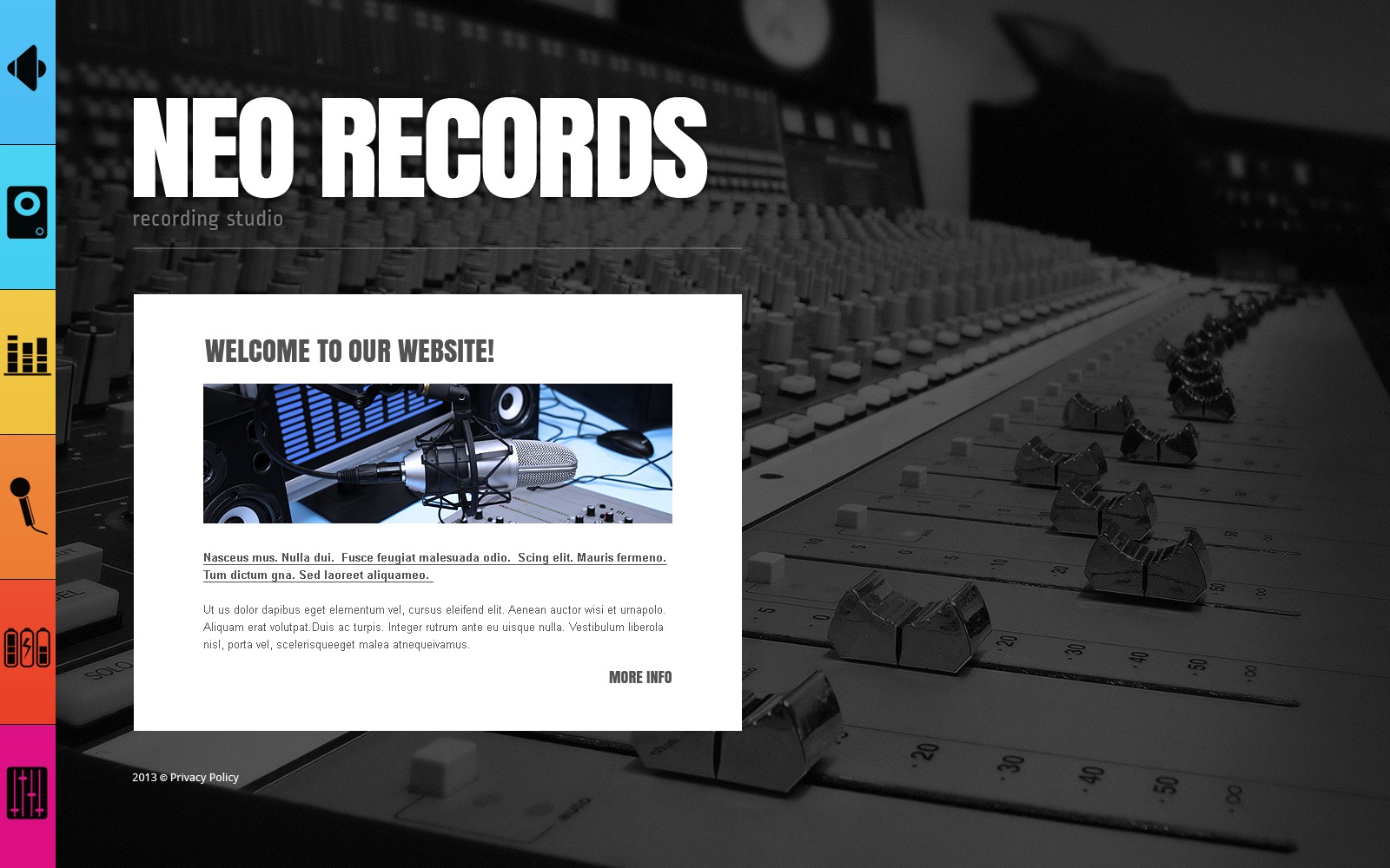 music studio website template