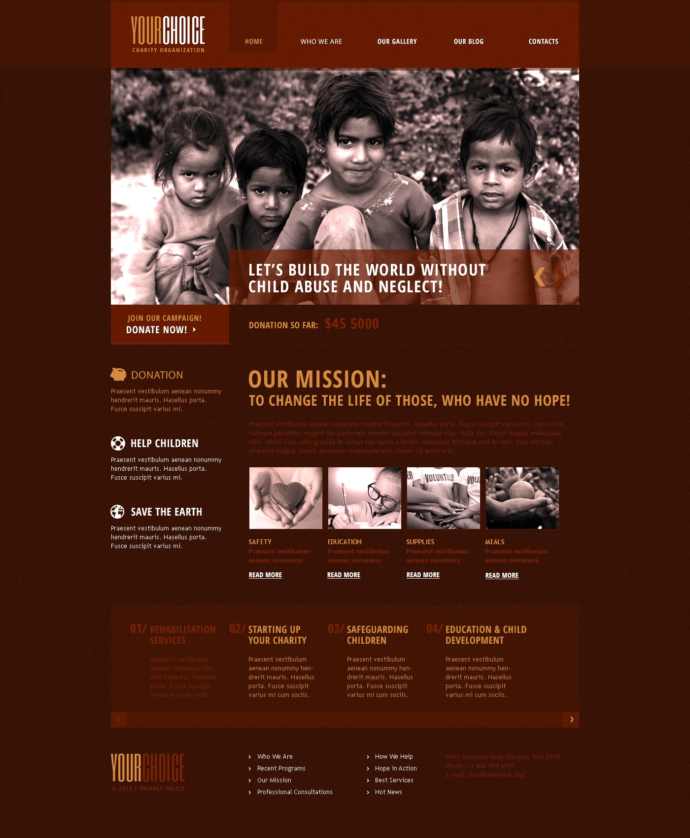 Red Charity Drupal Template