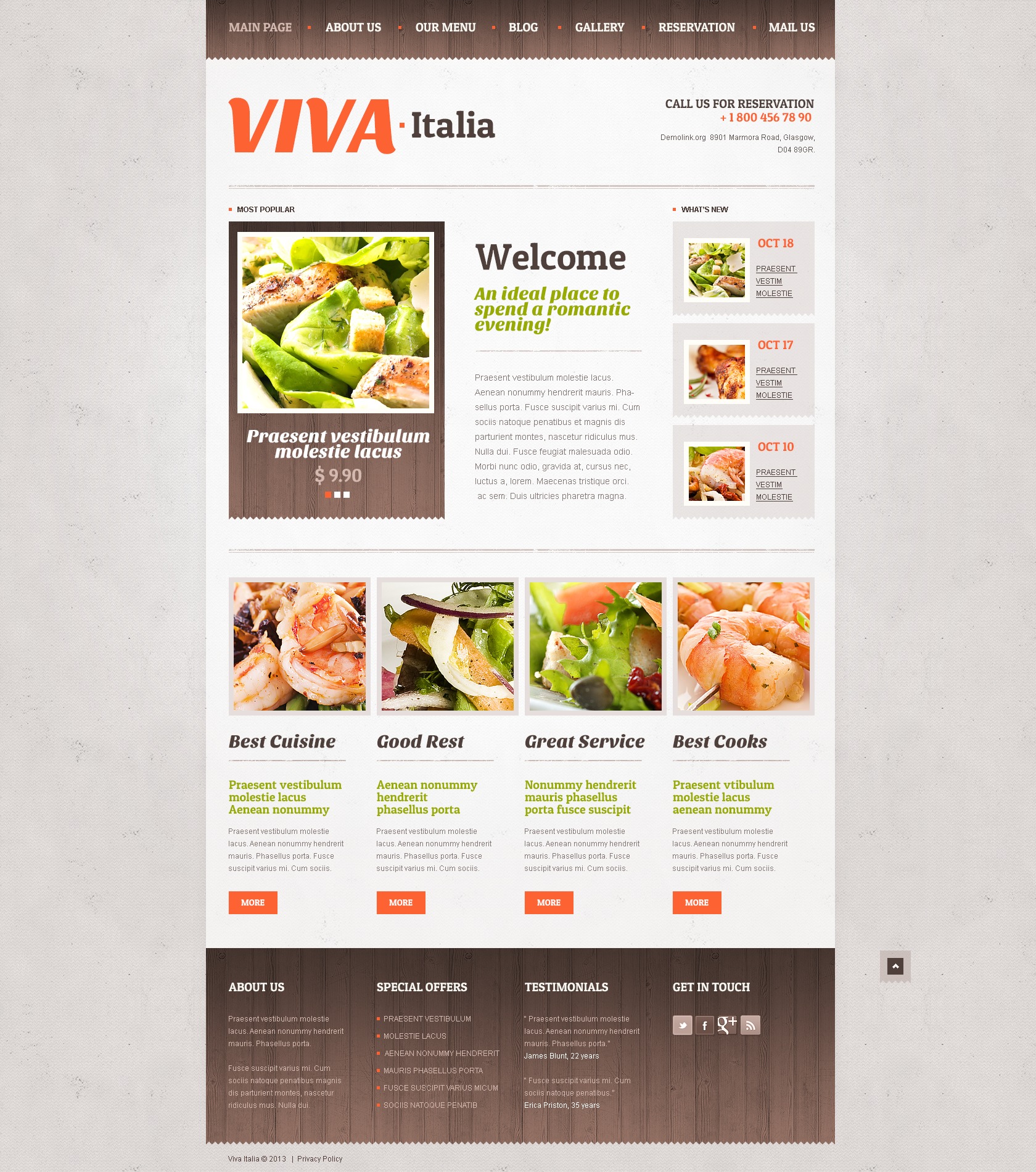 Responsive Pizza Drupal Template