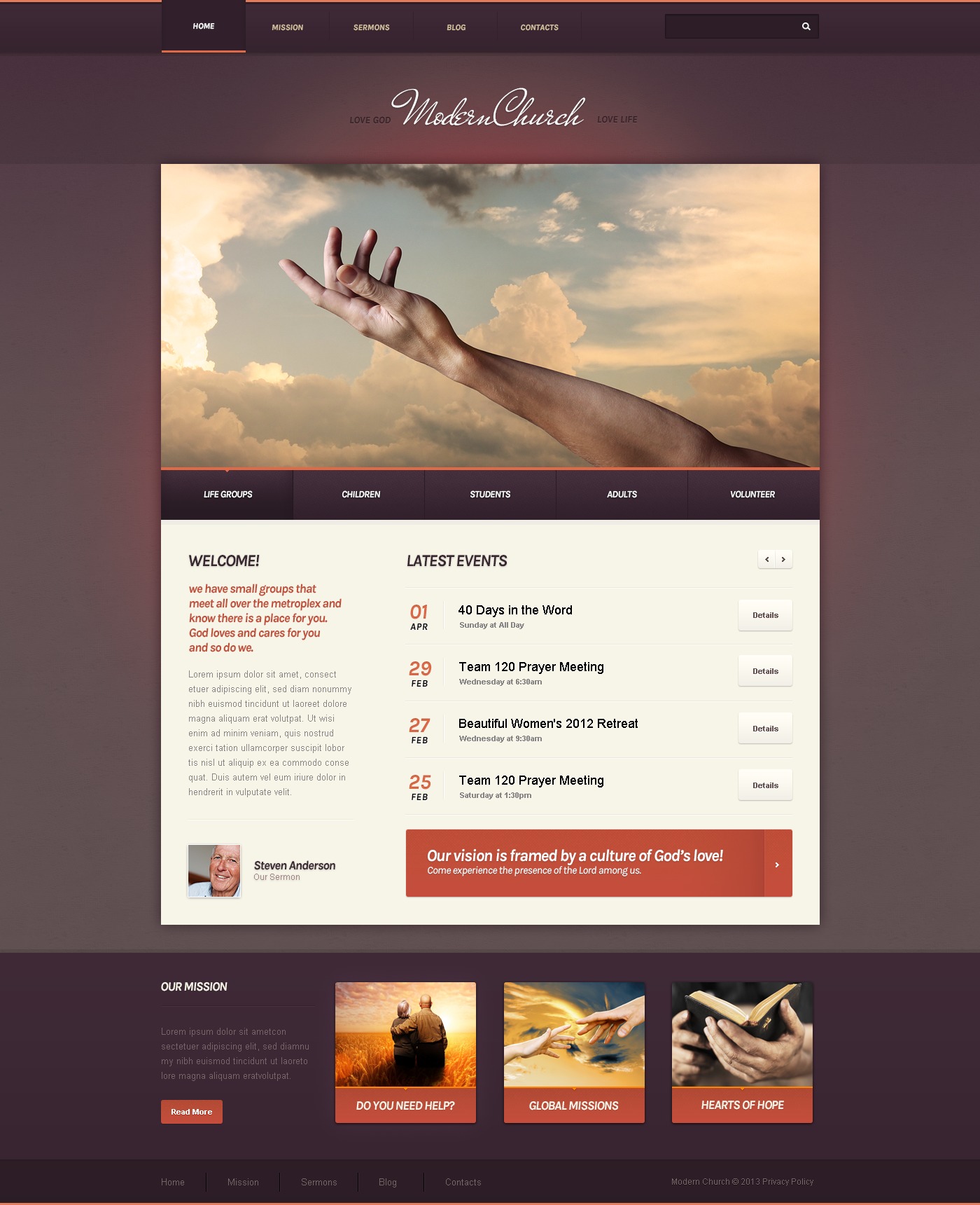 Modern Church Drupal Template