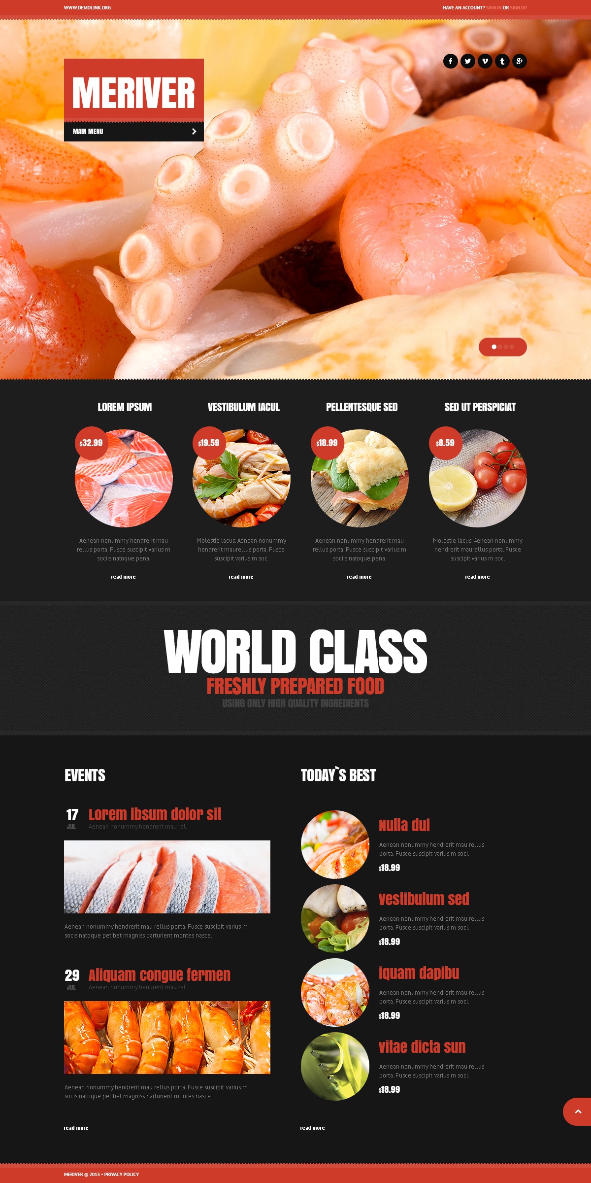 Seafood Restaurant Drupal Template