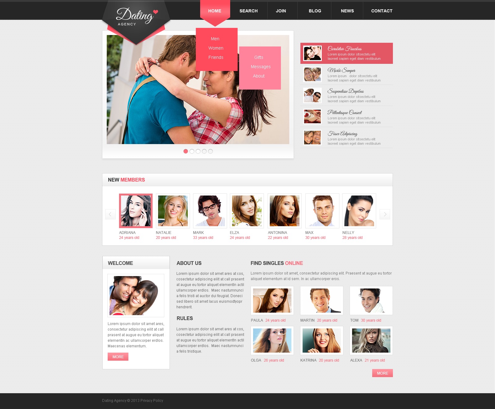 Dating Responsive Website Template