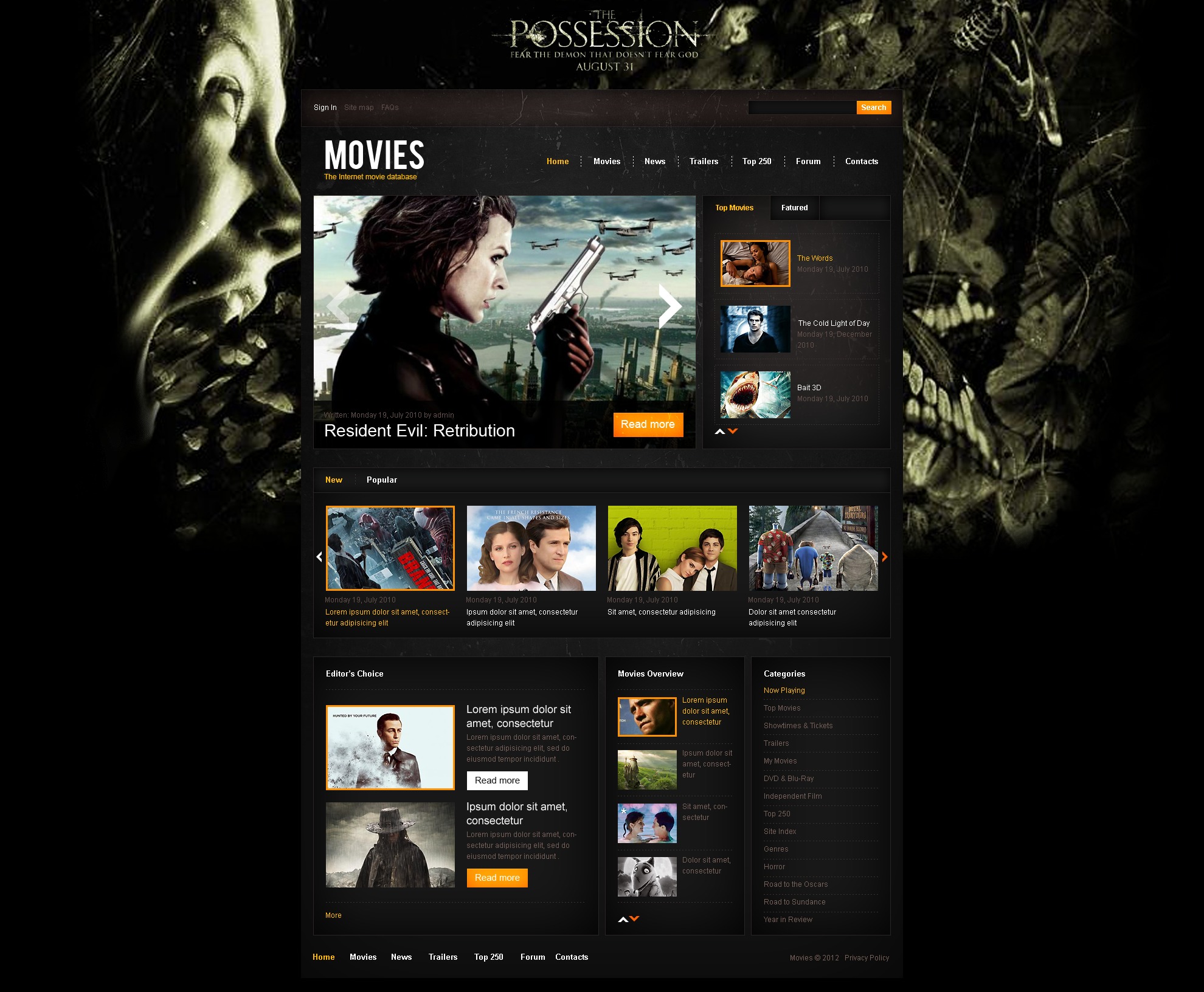 Internet Movie Database Drupal Template