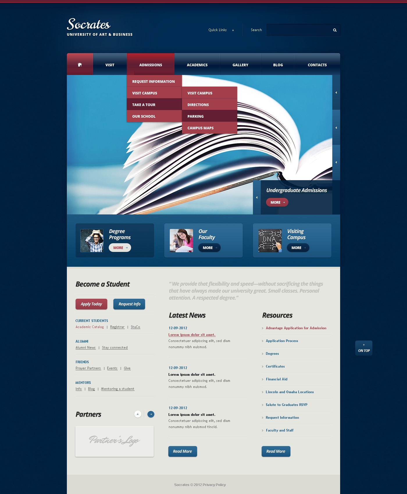 Dark Blue University Drupal Template