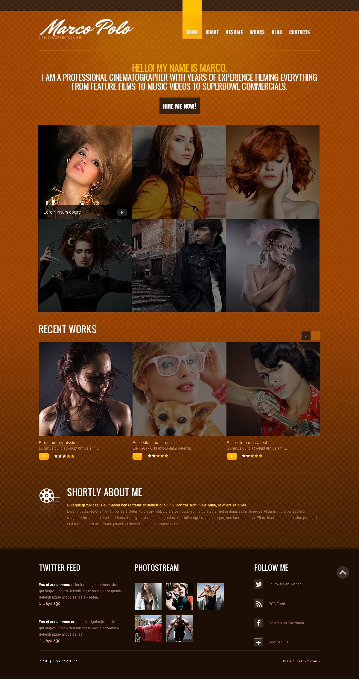 Photographer Portfolio Drupal Template