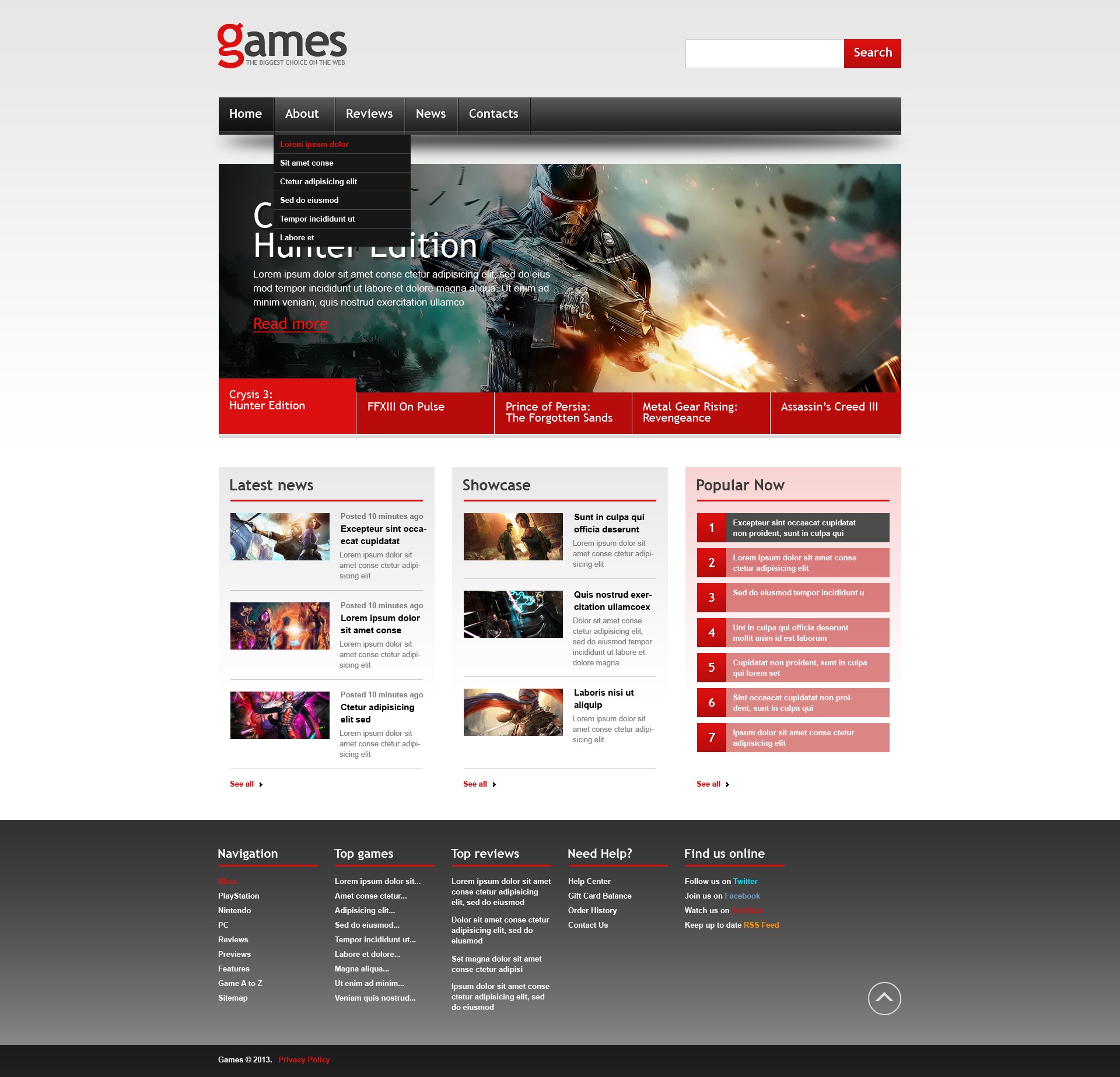 Games Responsive Website Template