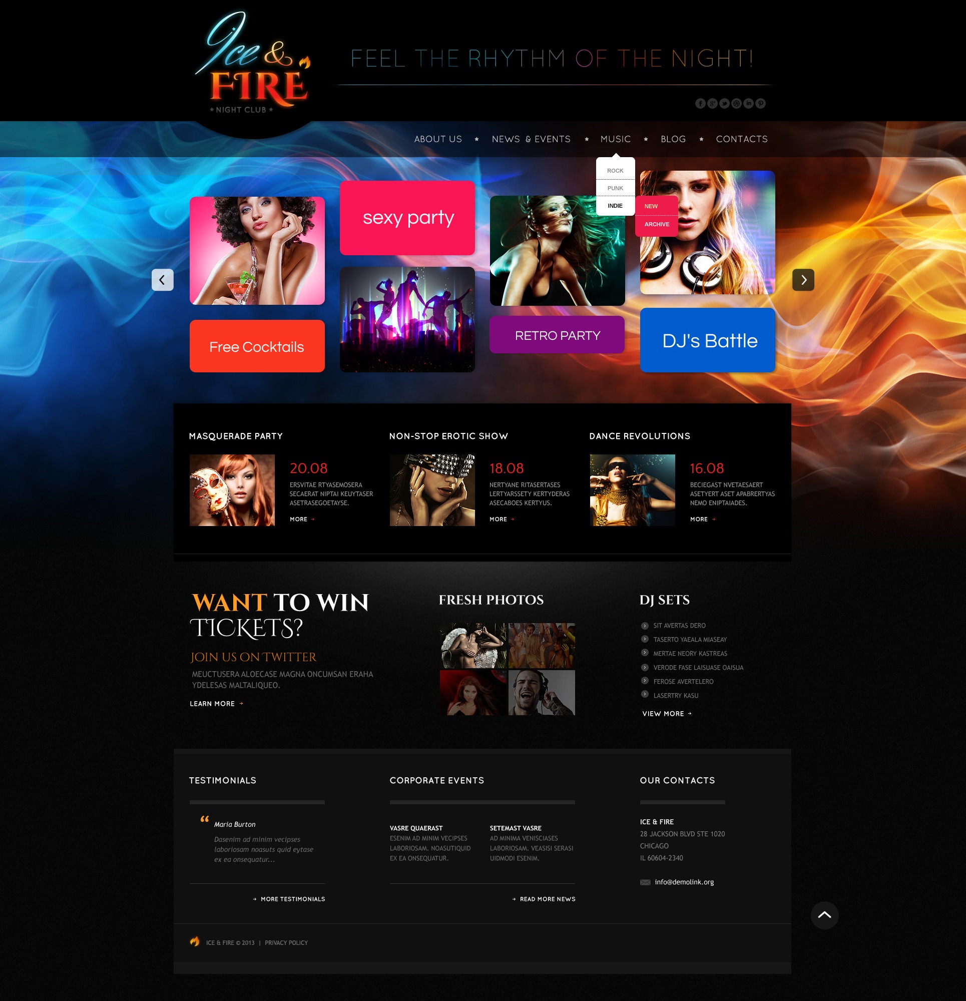 Night Club Responsive Website Template