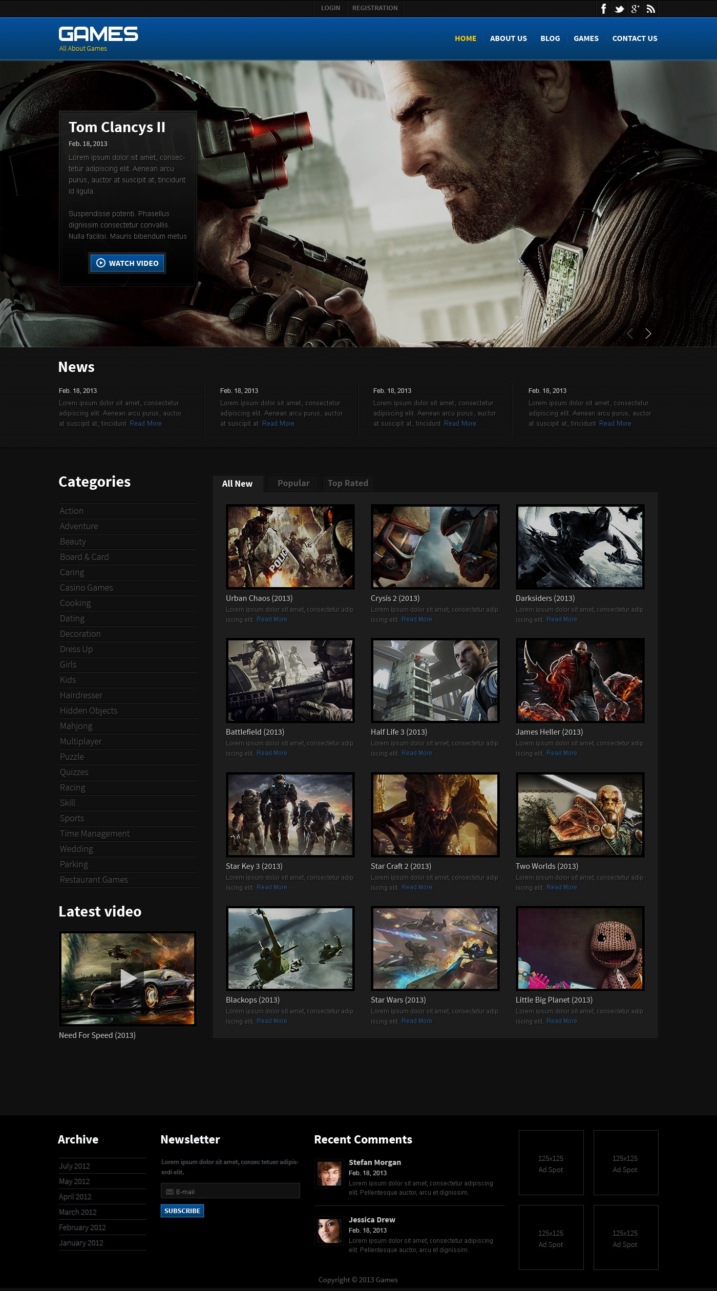 Games Responsive Website Template