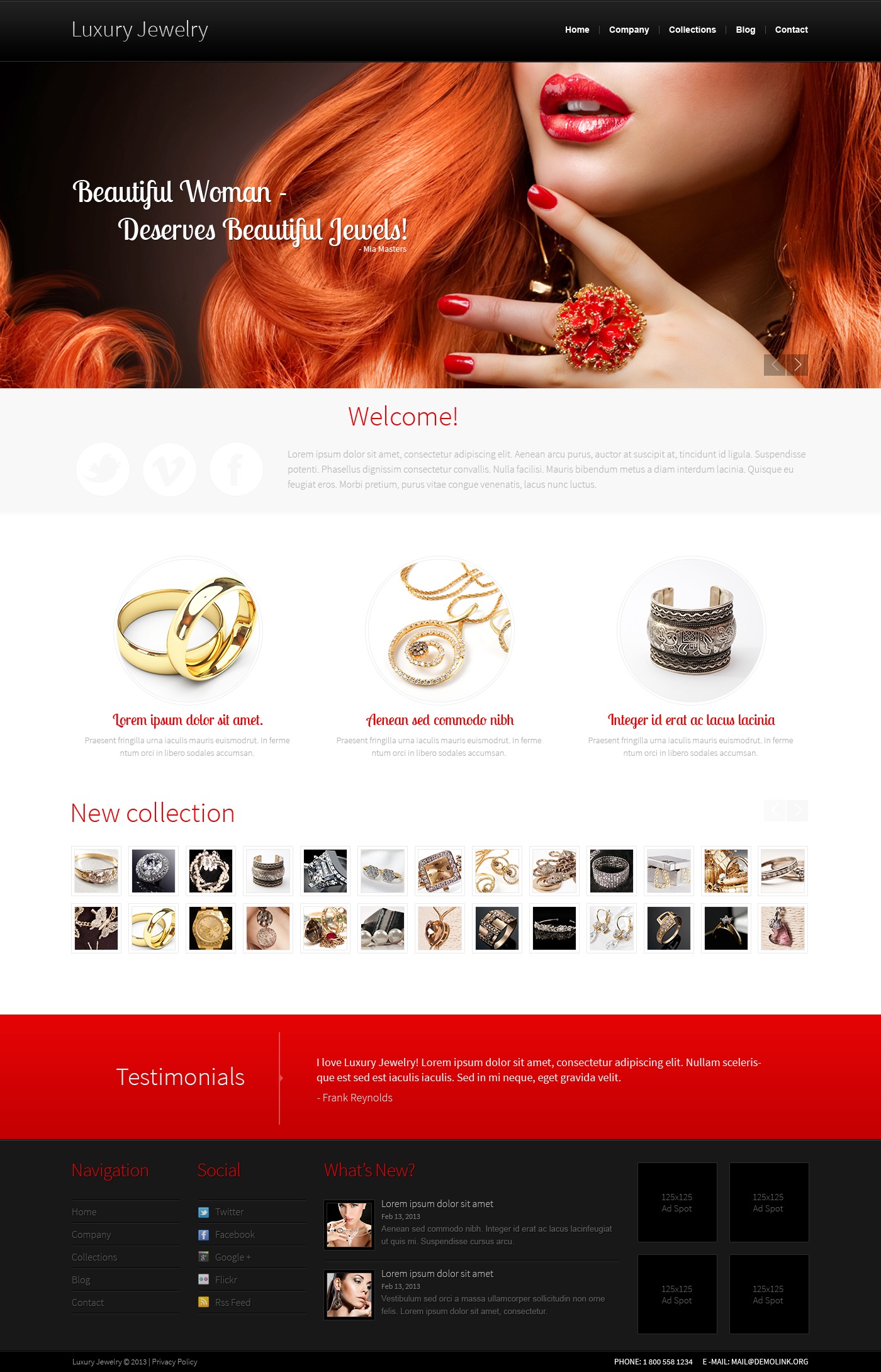 Jewelry Responsive Website Template