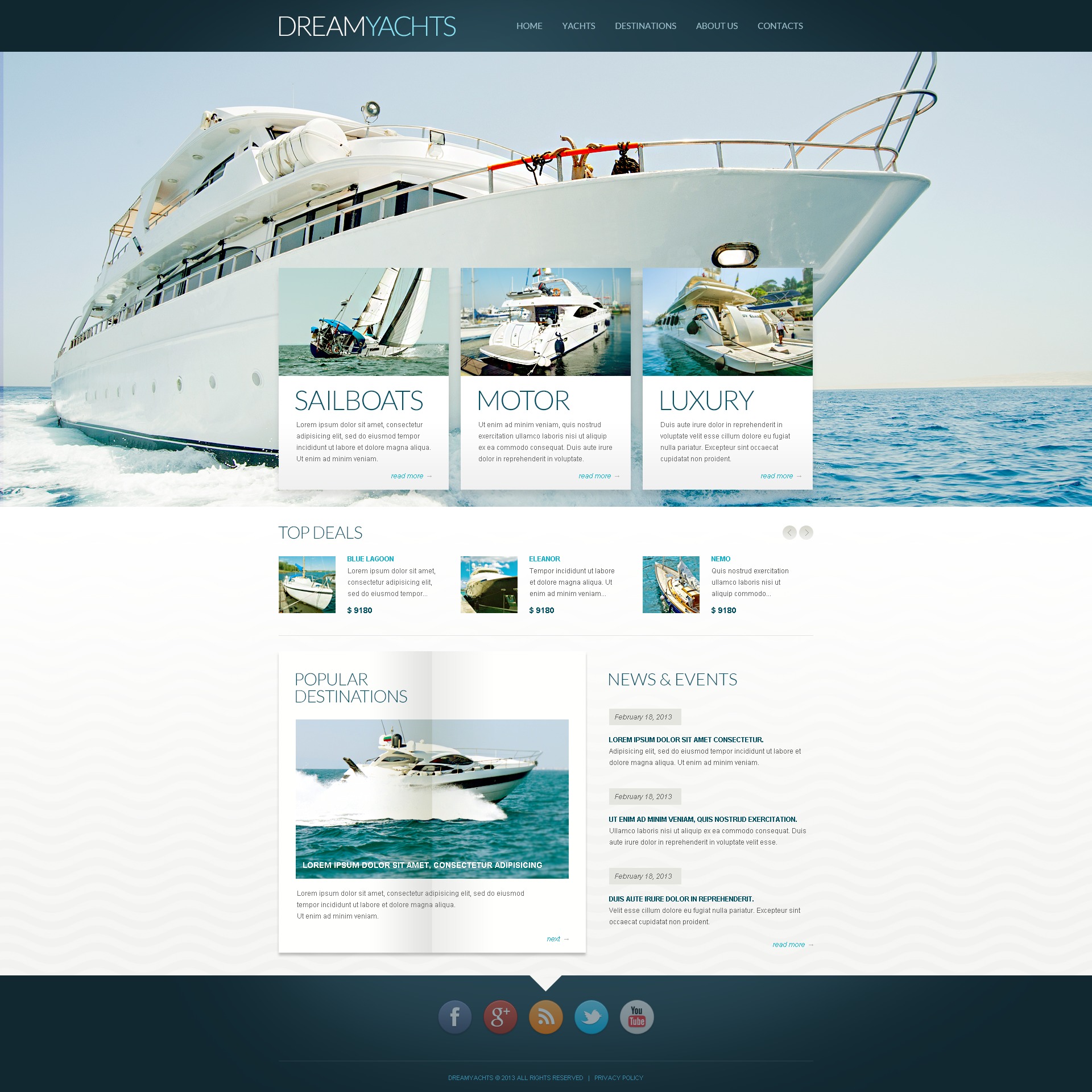 Yachting Blog Drupal Template