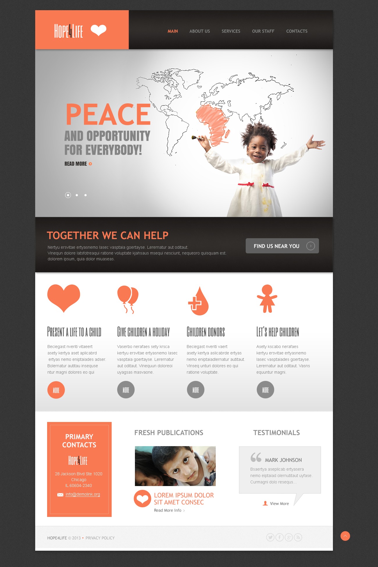 Charity Organization Drupal Template