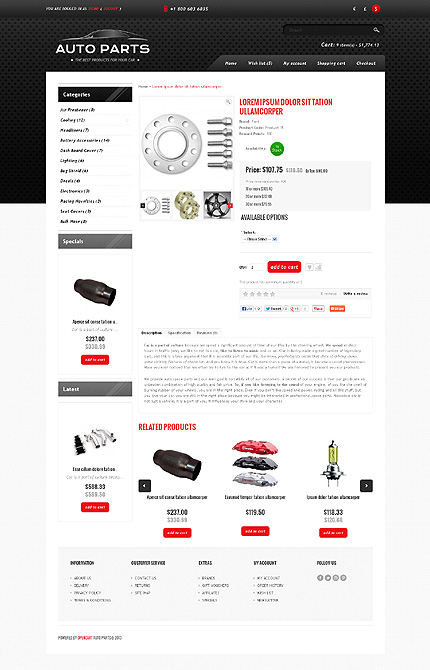 OpenCart Product Page