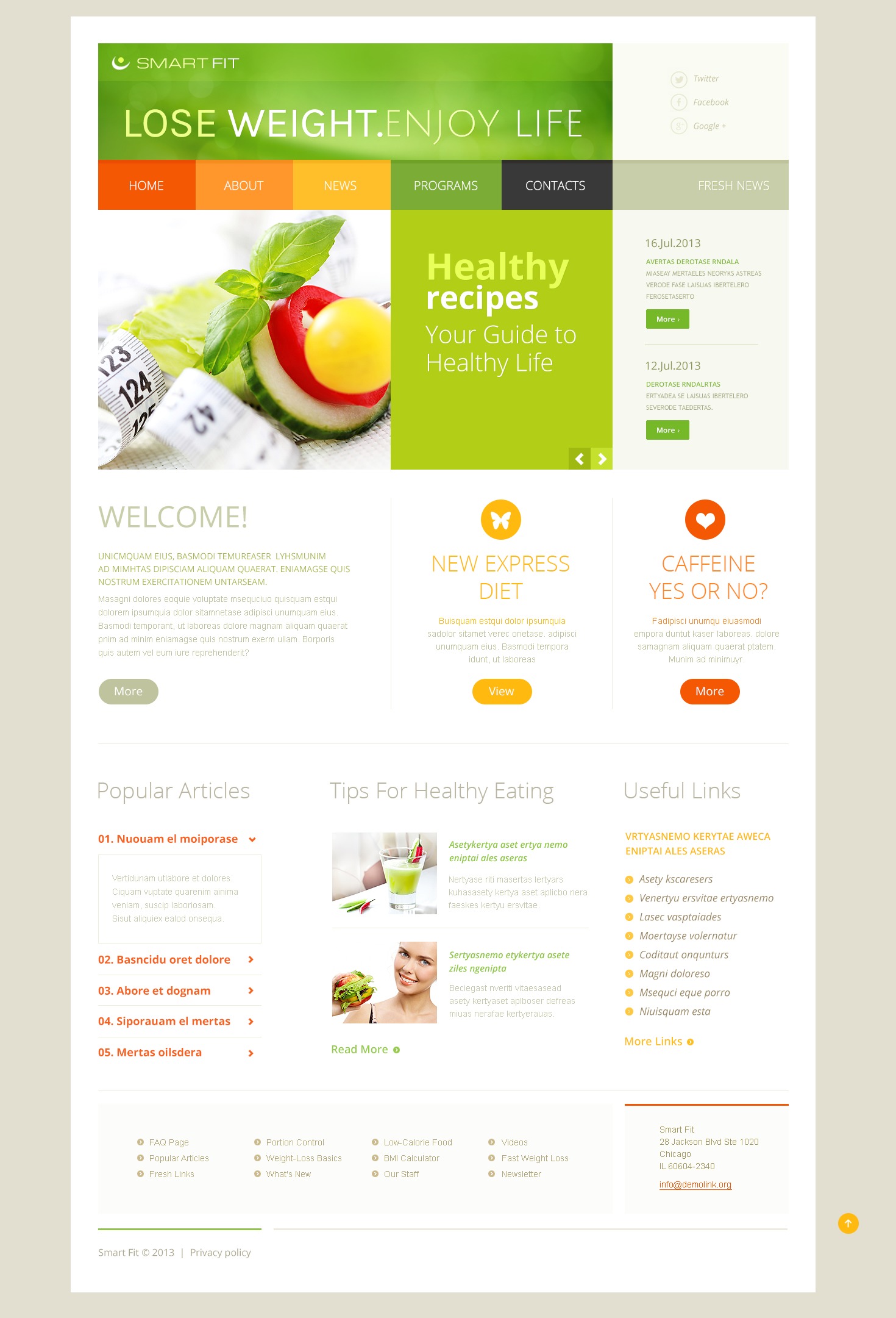 Weigh Loss Program Online Joomla Template