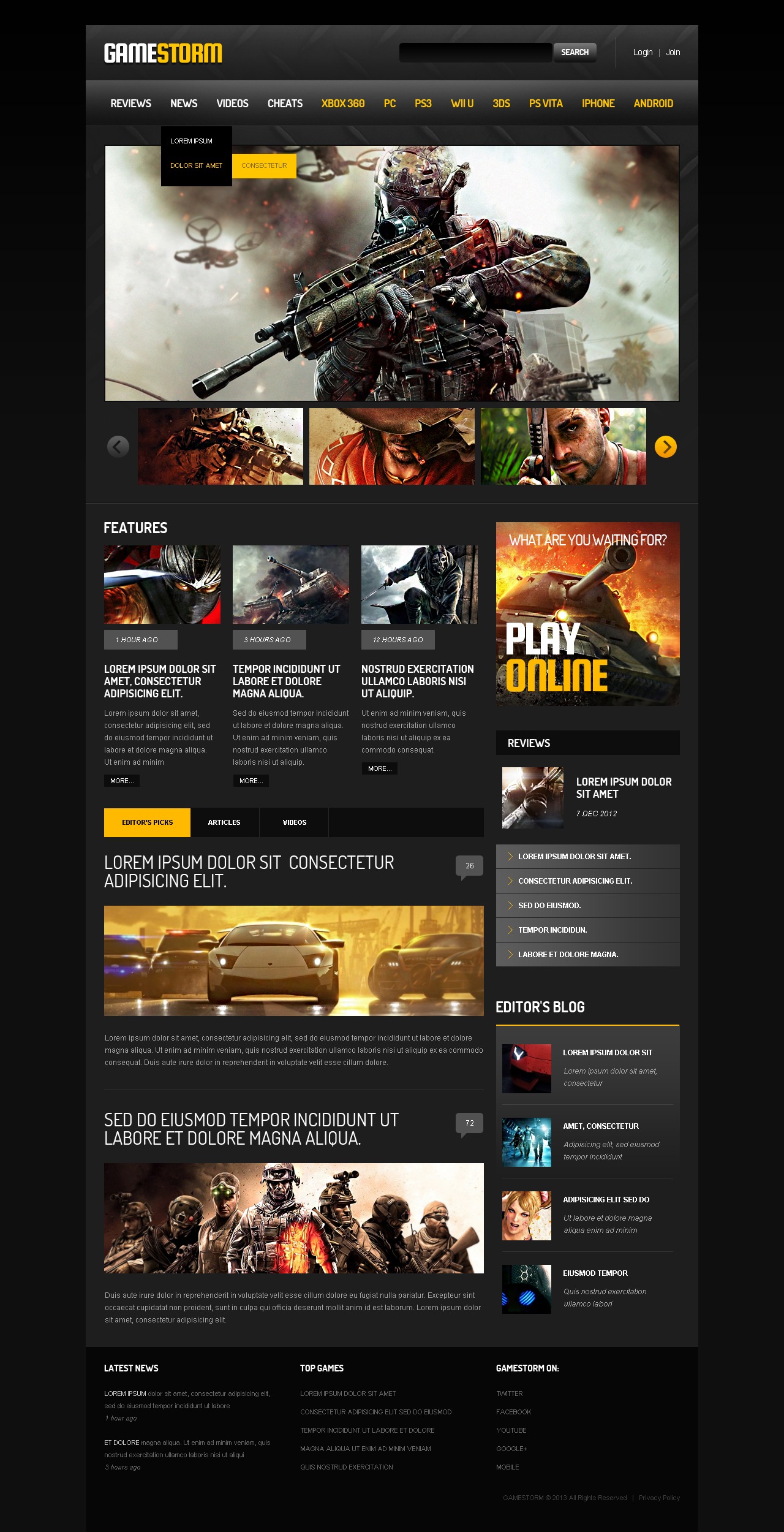 Games Responsive Website Template