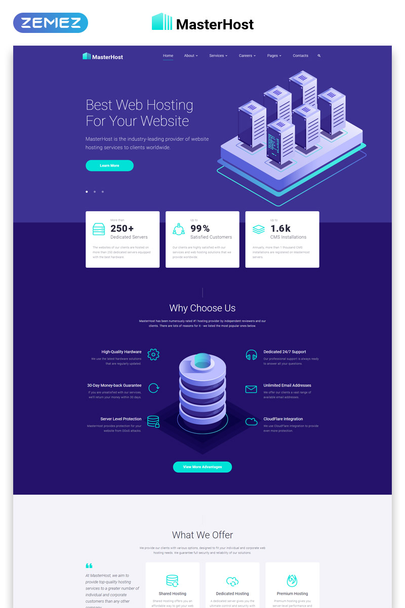 MasterHost - Hosting Multipage Clean HTML Bootstrap Website Template