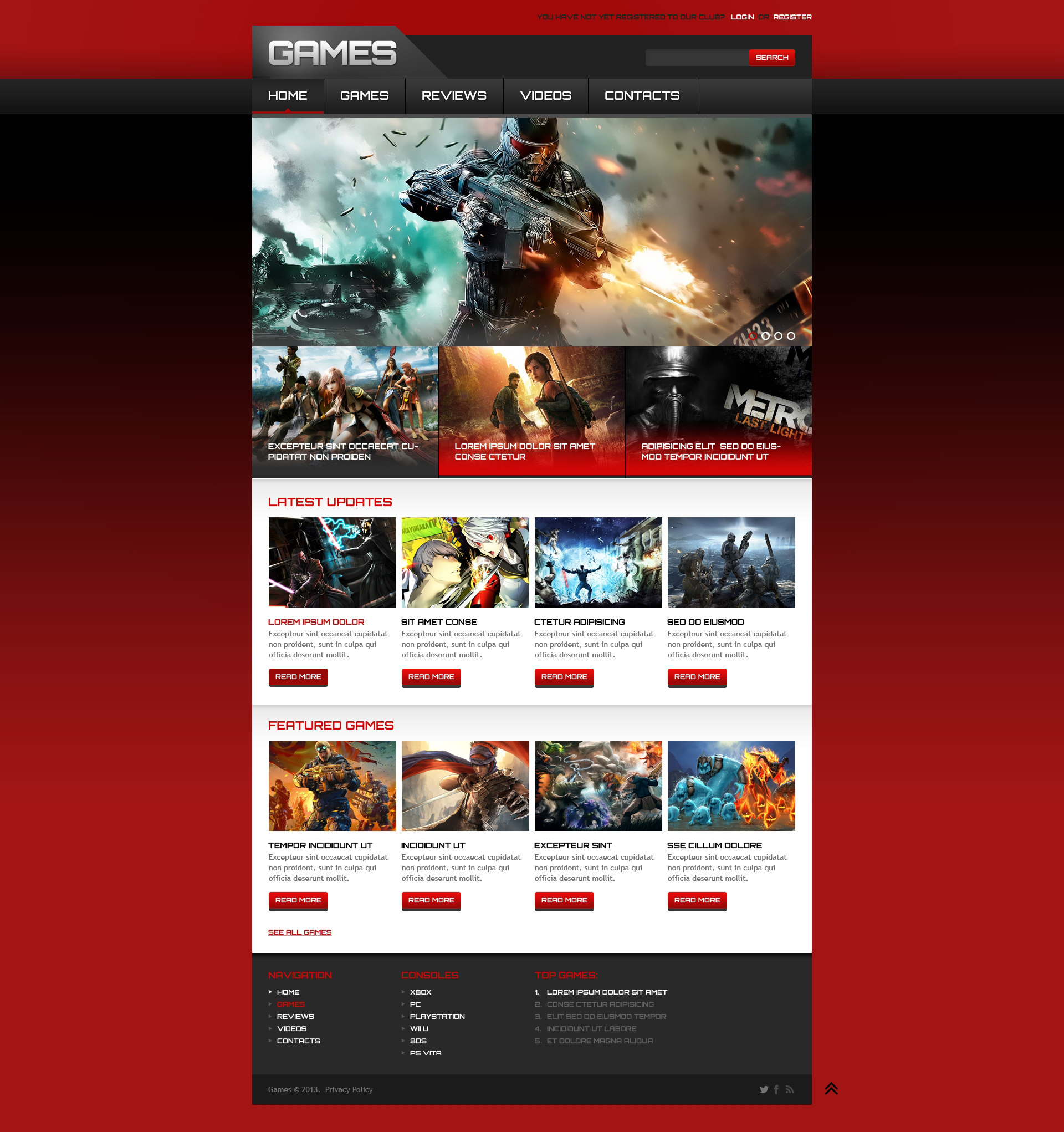 Games Responsive Website Template