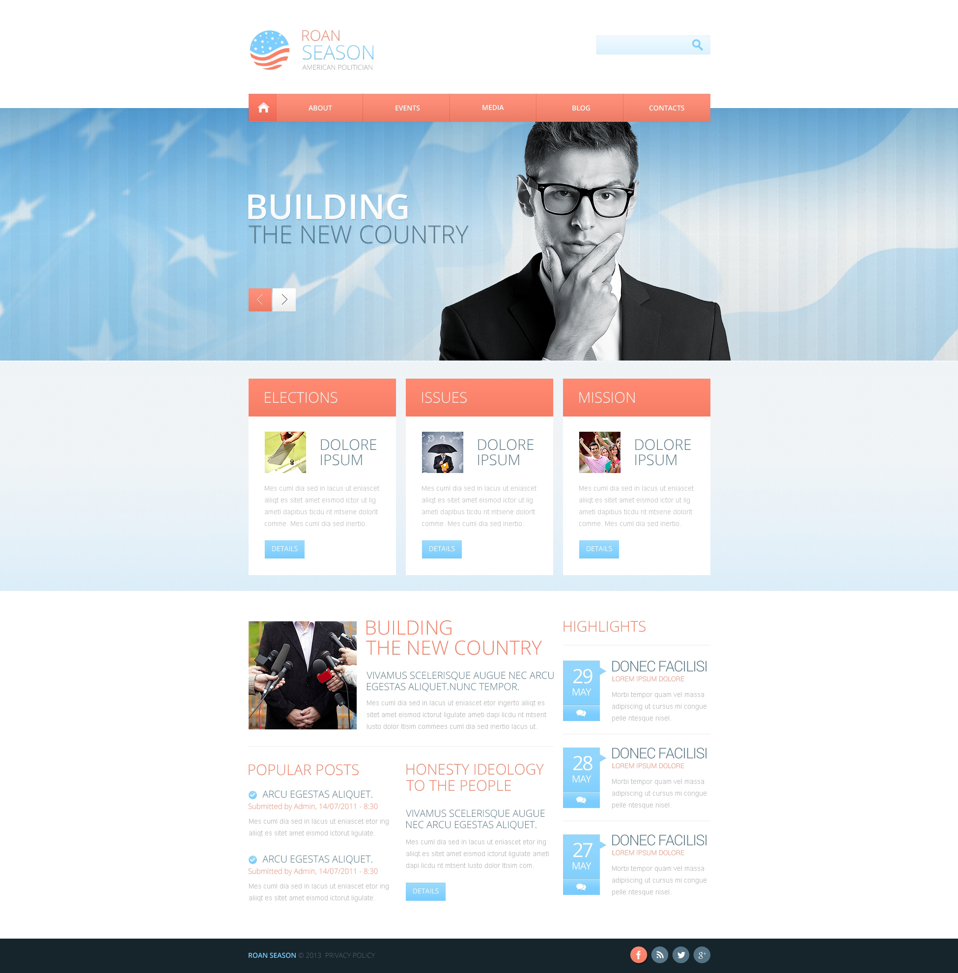 Political Candidate Responsive Website Template