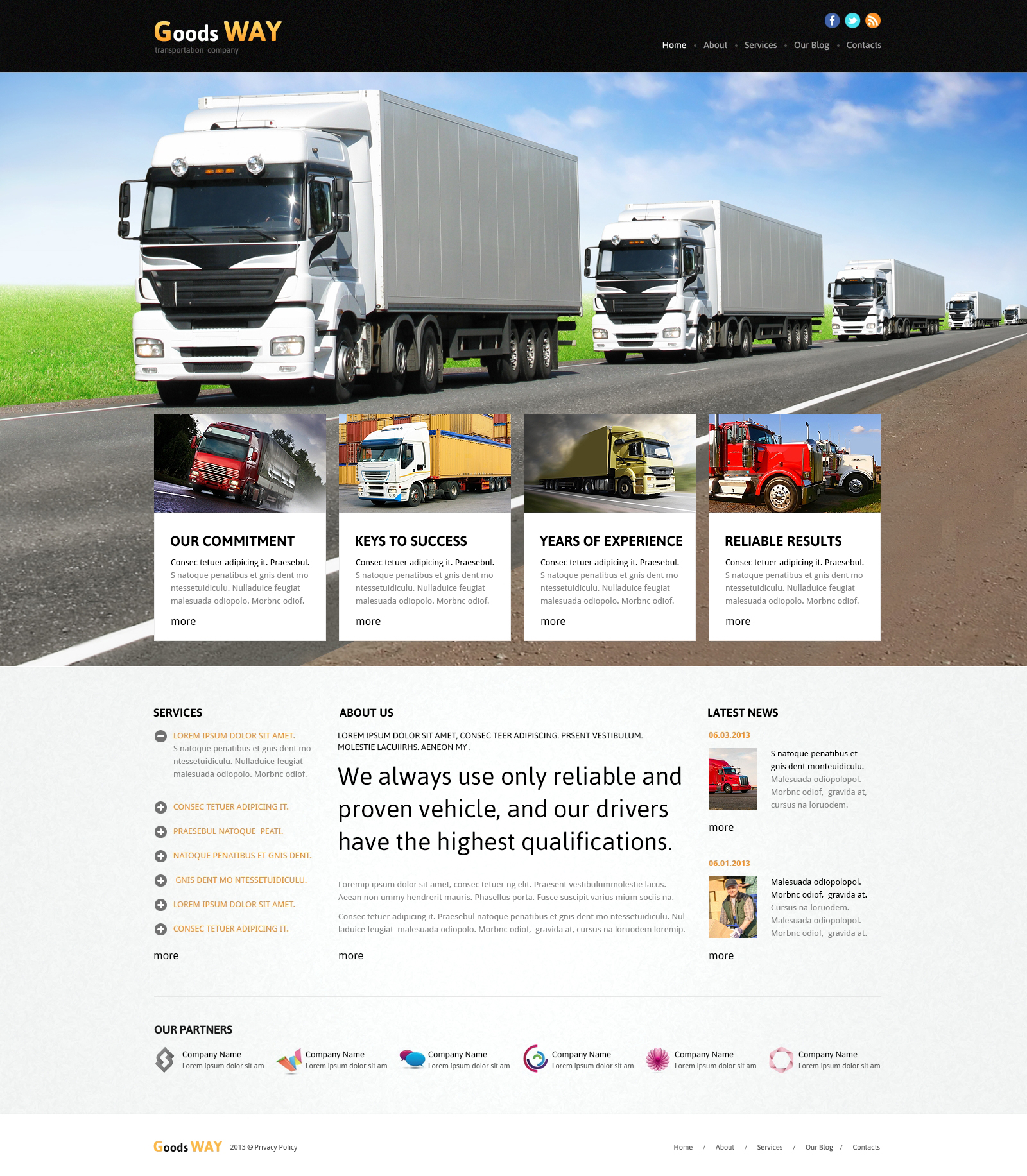 Trucking Company Website Template