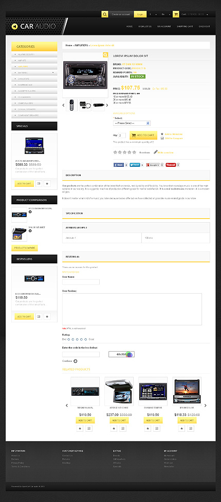 OpenCart Product Page