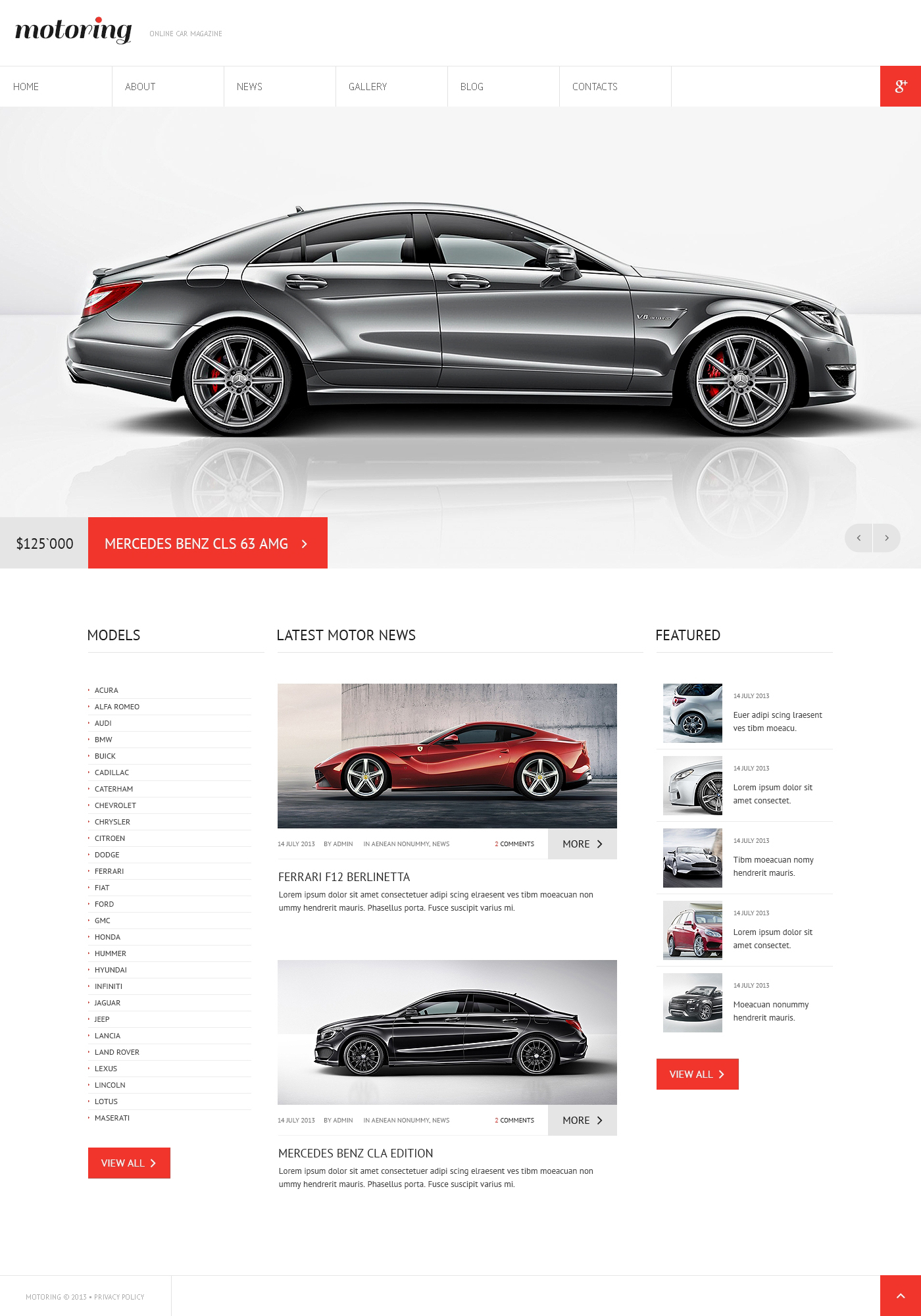 Car Club Responsive Joomla Template